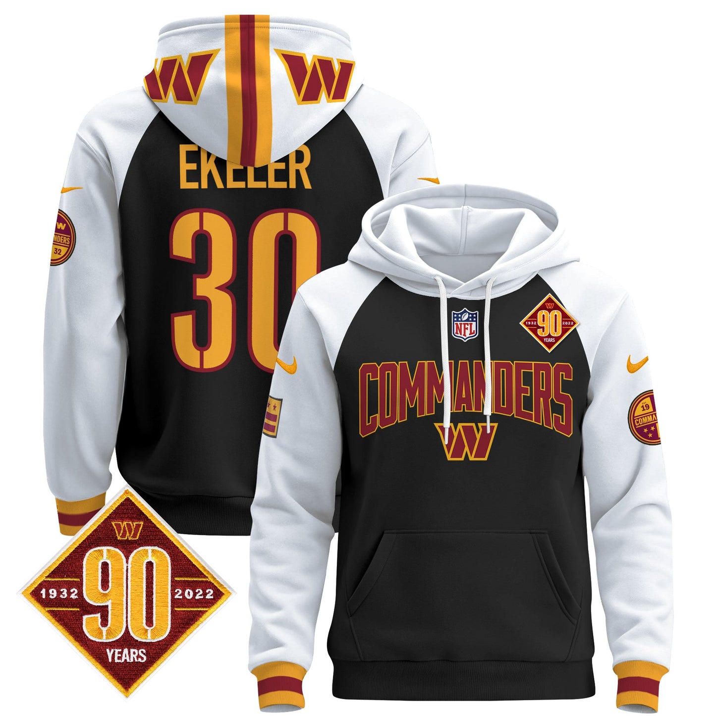 Washington Commanders 2024 Pullover Hoodie V2- All Stitched