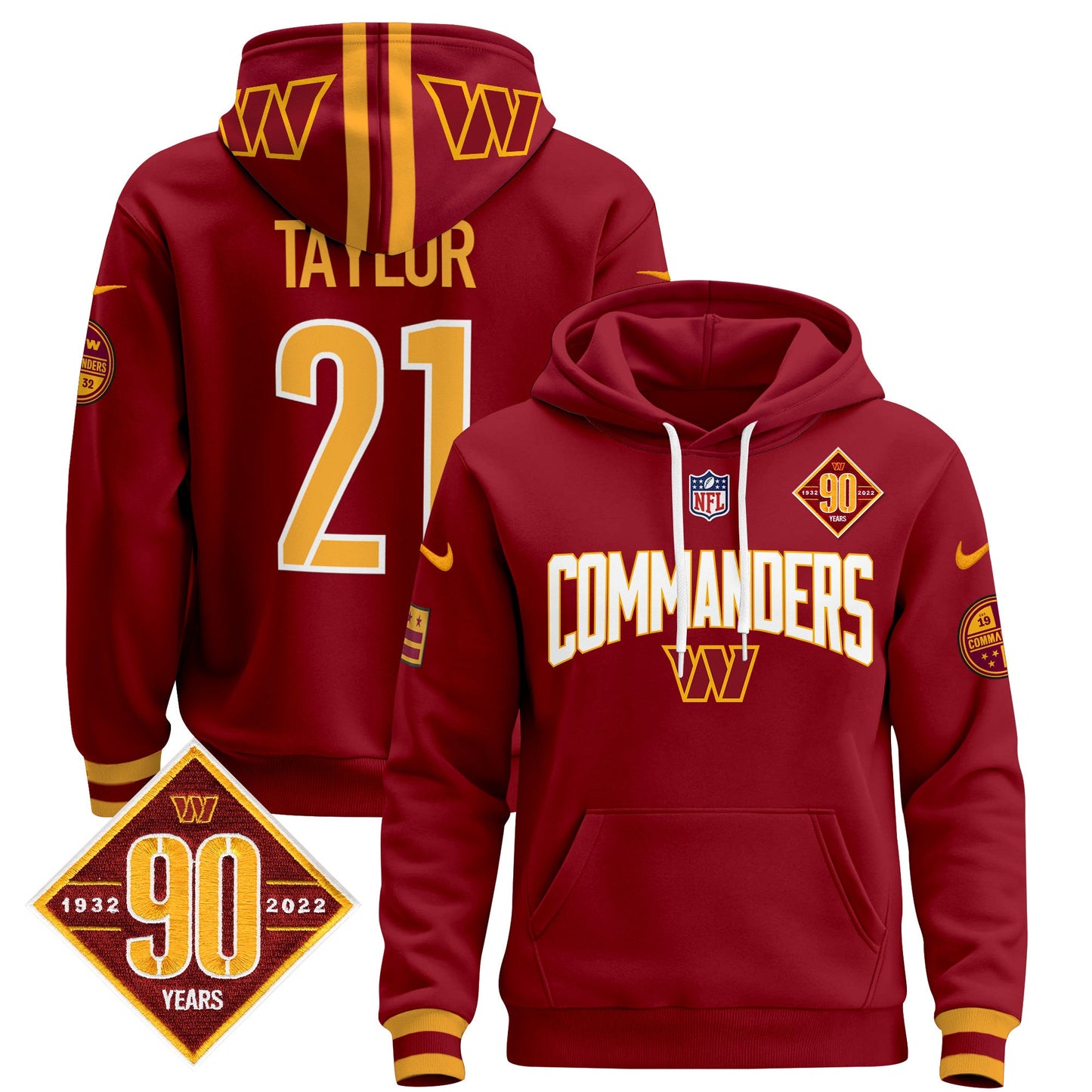 Washington Commanders 2024 Pullover Hoodie V2- All Stitched