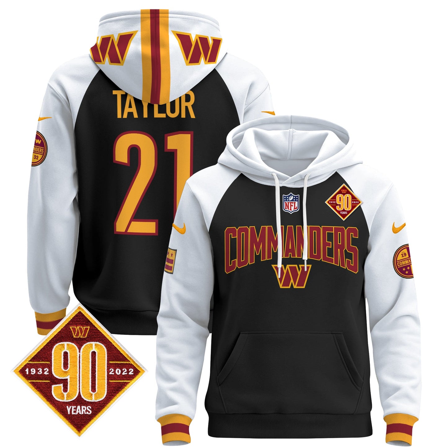 Washington Commanders 2024 Pullover Hoodie V2- All Stitched