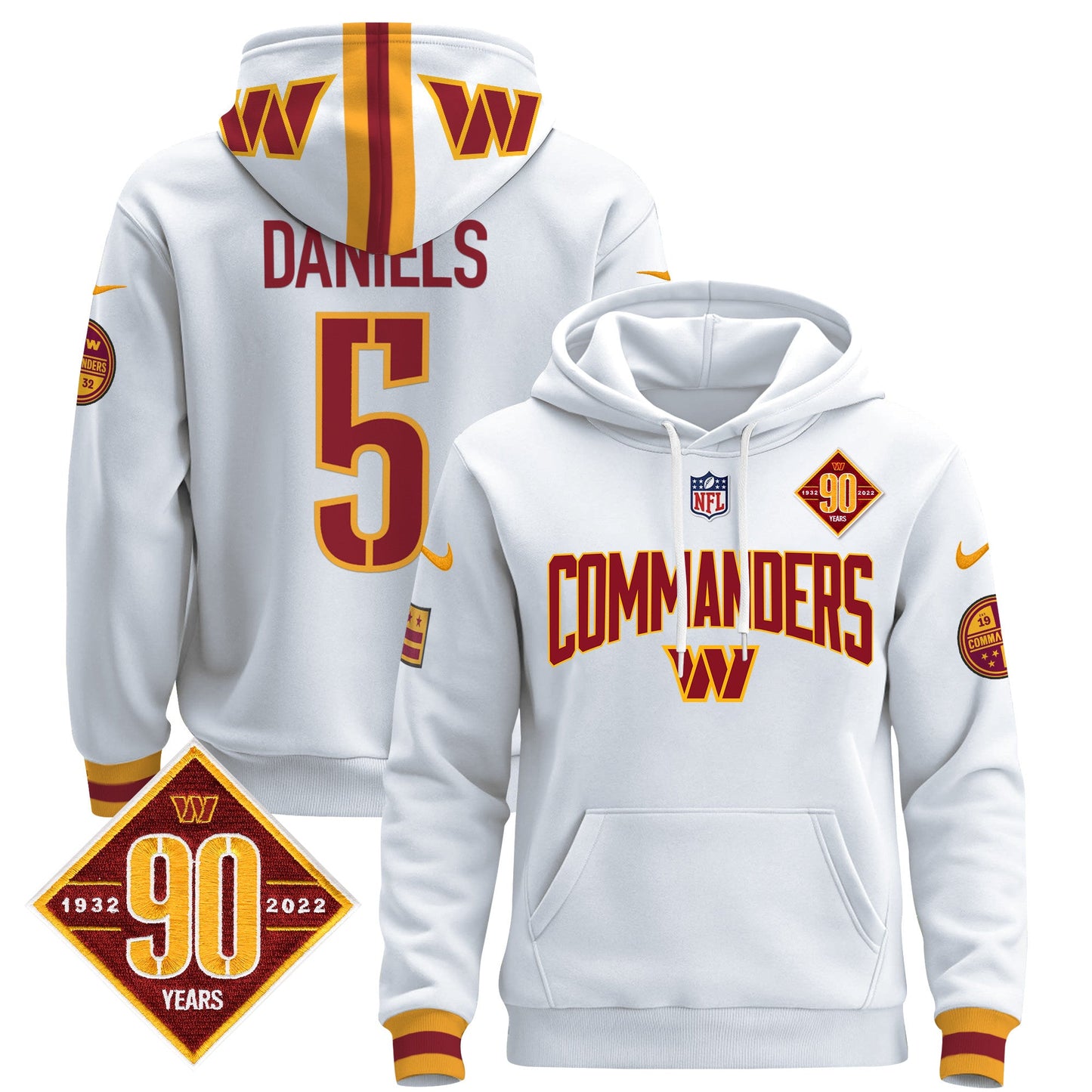 Washington Commanders 2024 Pullover Hoodie V2- All Stitched