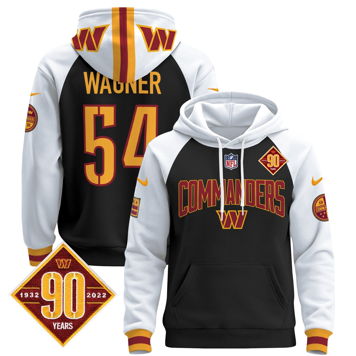 Washington Commanders 2024 Pullover Hoodie V2- All Stitched