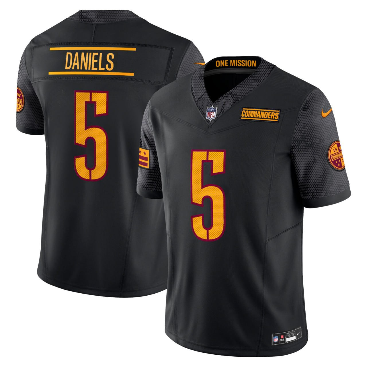Jayden Daniels Washington Commanders Black Jersey - All Stitched