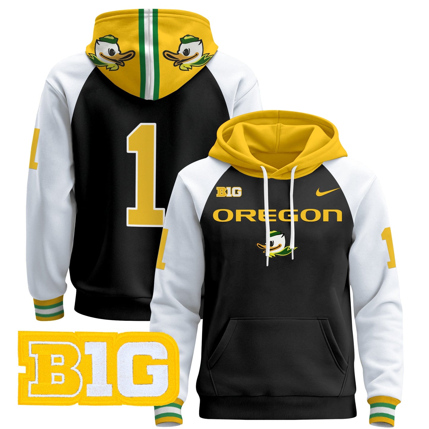 Oregon Ducks 2024 Pullover Hoodie V2- All Stitched