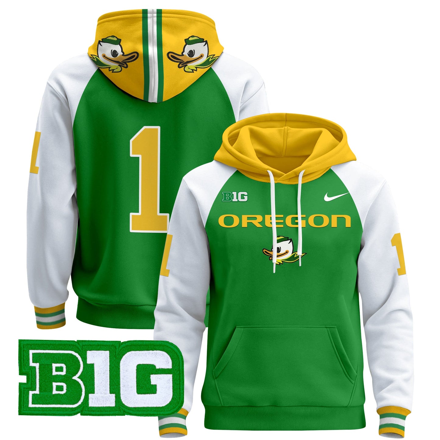 Oregon Ducks 2024 Pullover Hoodie V2- All Stitched