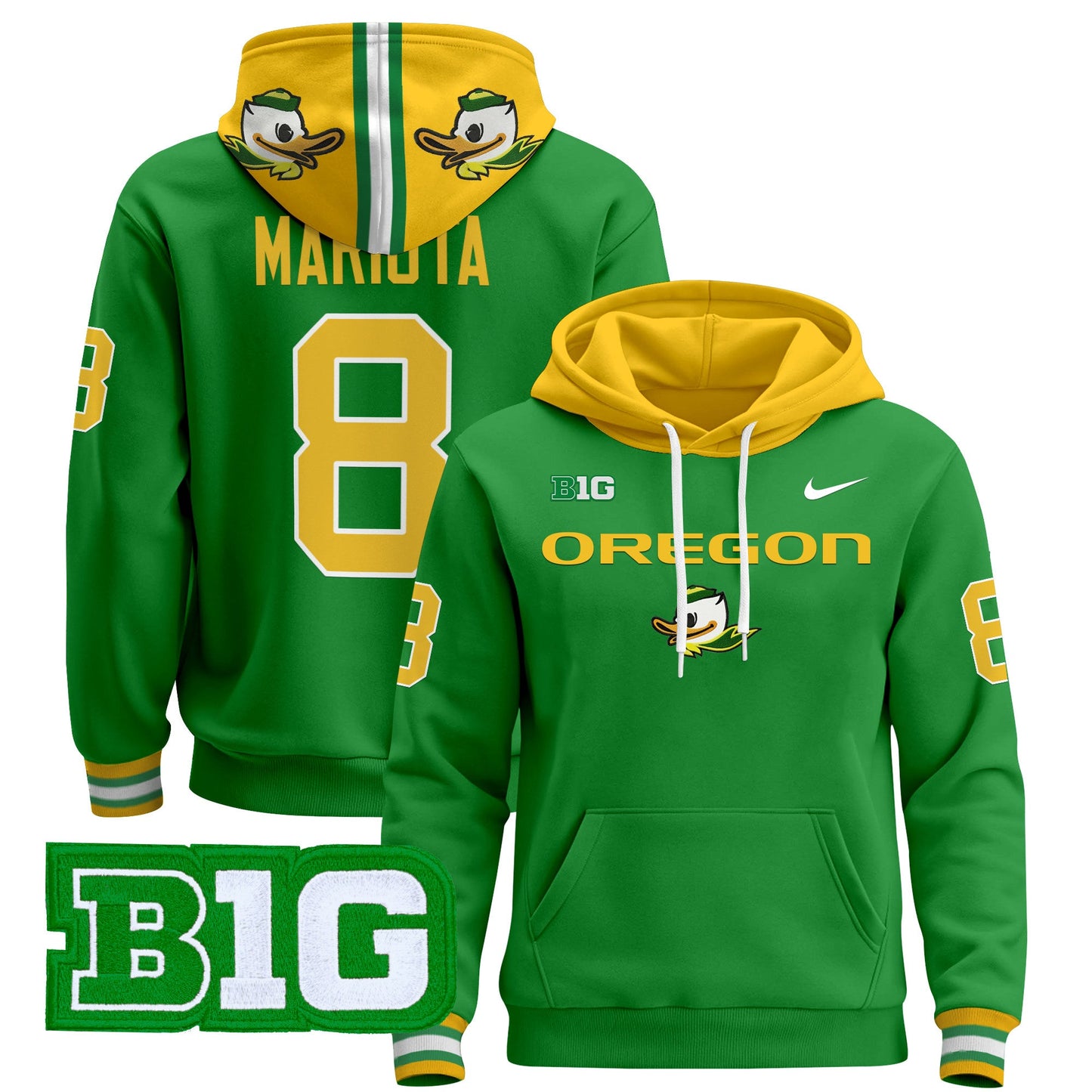 Oregon Ducks 2024 Pullover Hoodie V2- All Stitched