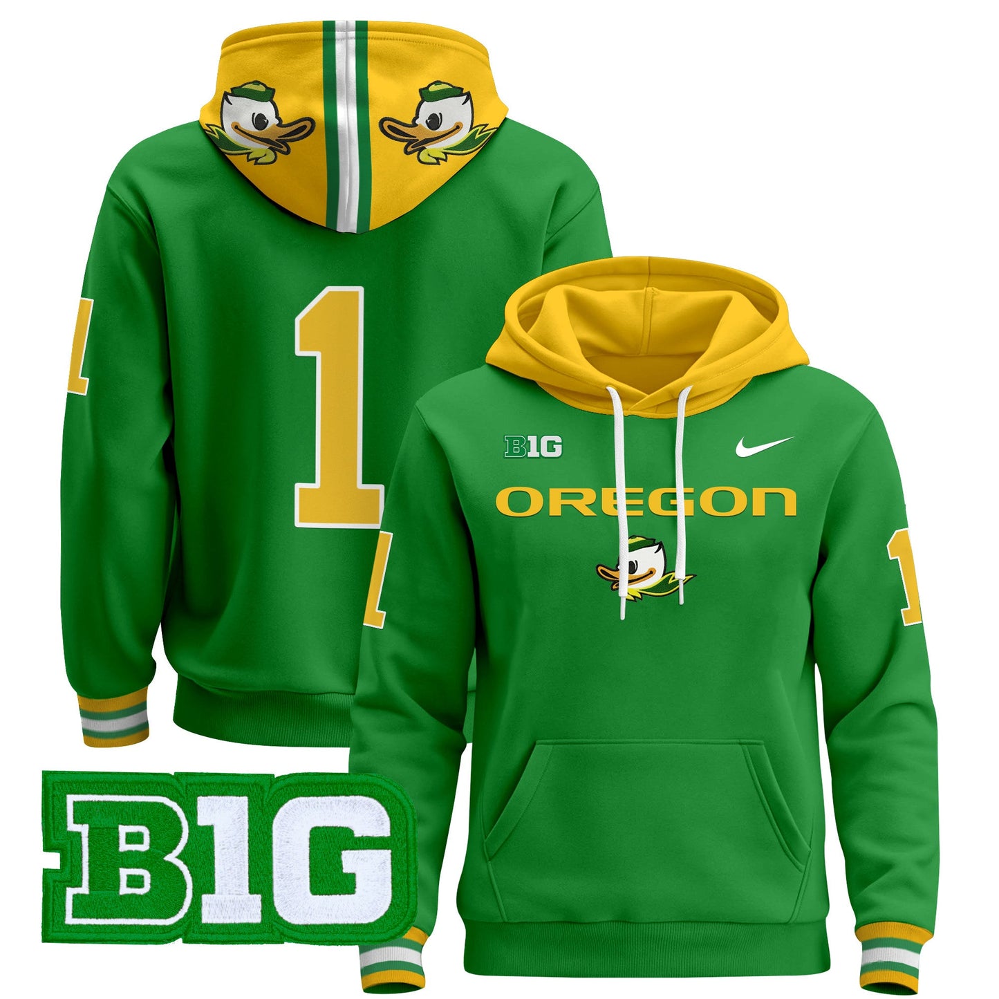 Oregon Ducks 2024 Pullover Hoodie V2- All Stitched