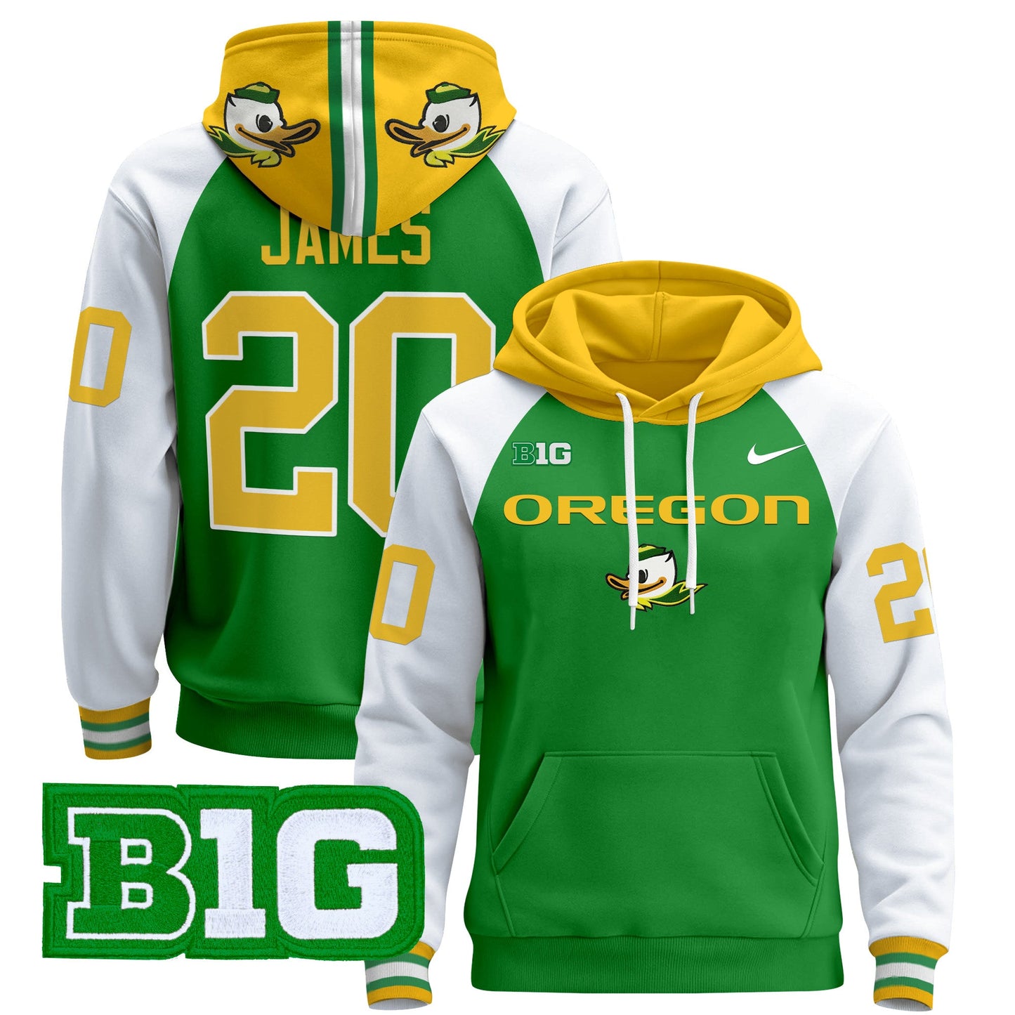 Oregon Ducks 2024 Pullover Hoodie V2- All Stitched
