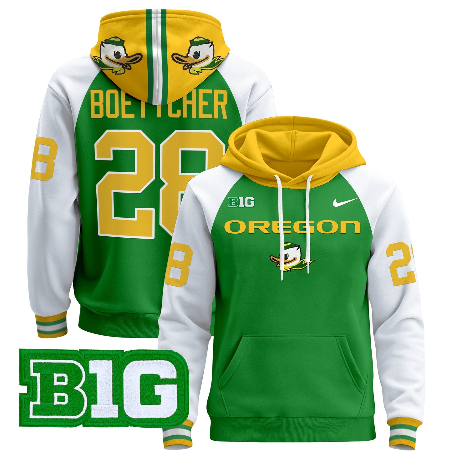 Oregon Ducks 2024 Pullover Hoodie V2- All Stitched
