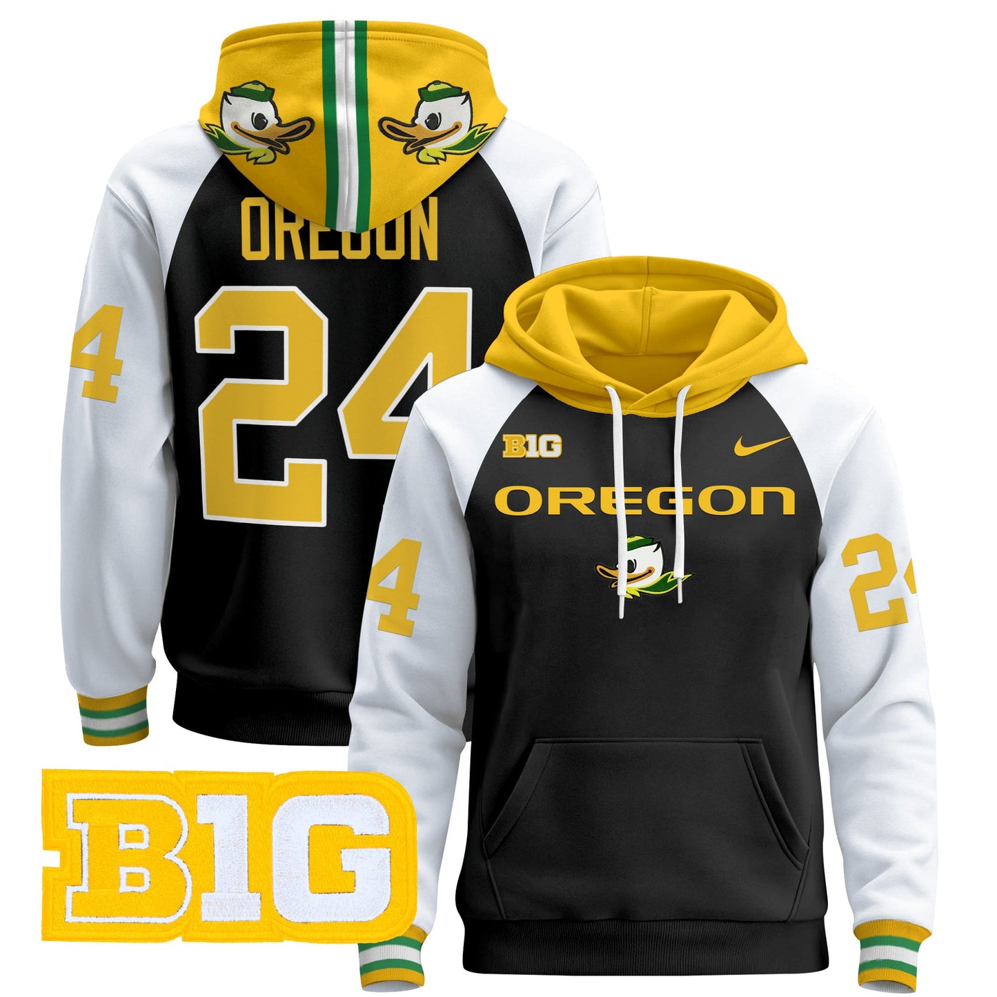 Oregon Ducks 2024 Pullover Hoodie V2- All Stitched