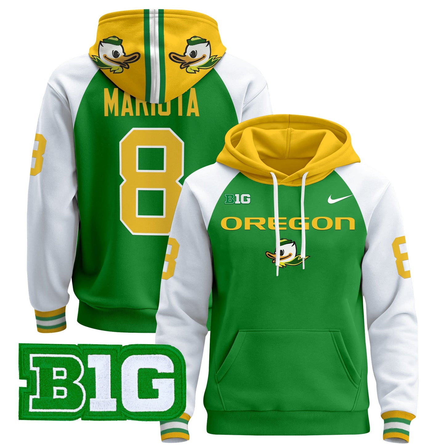 Oregon Ducks 2024 Pullover Hoodie V2- All Stitched