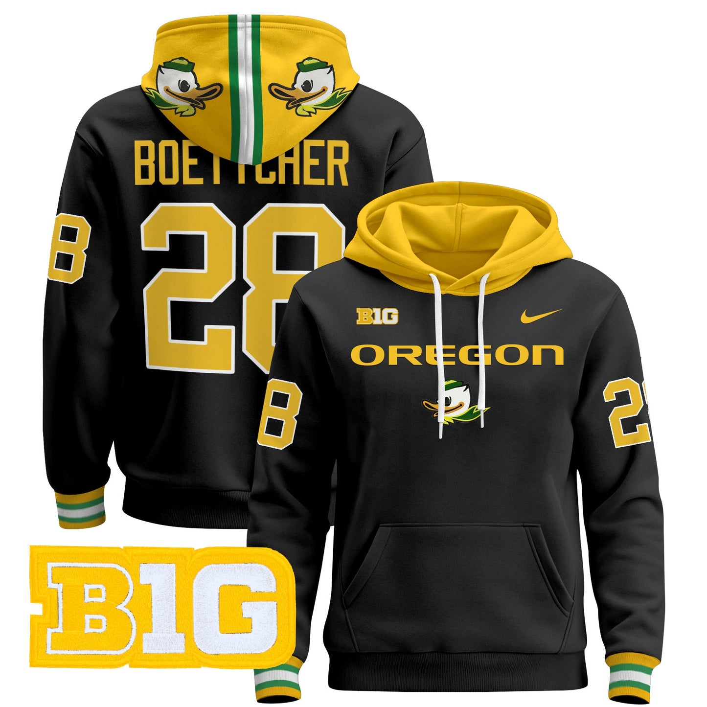 Oregon Ducks 2024 Pullover Hoodie V2- All Stitched