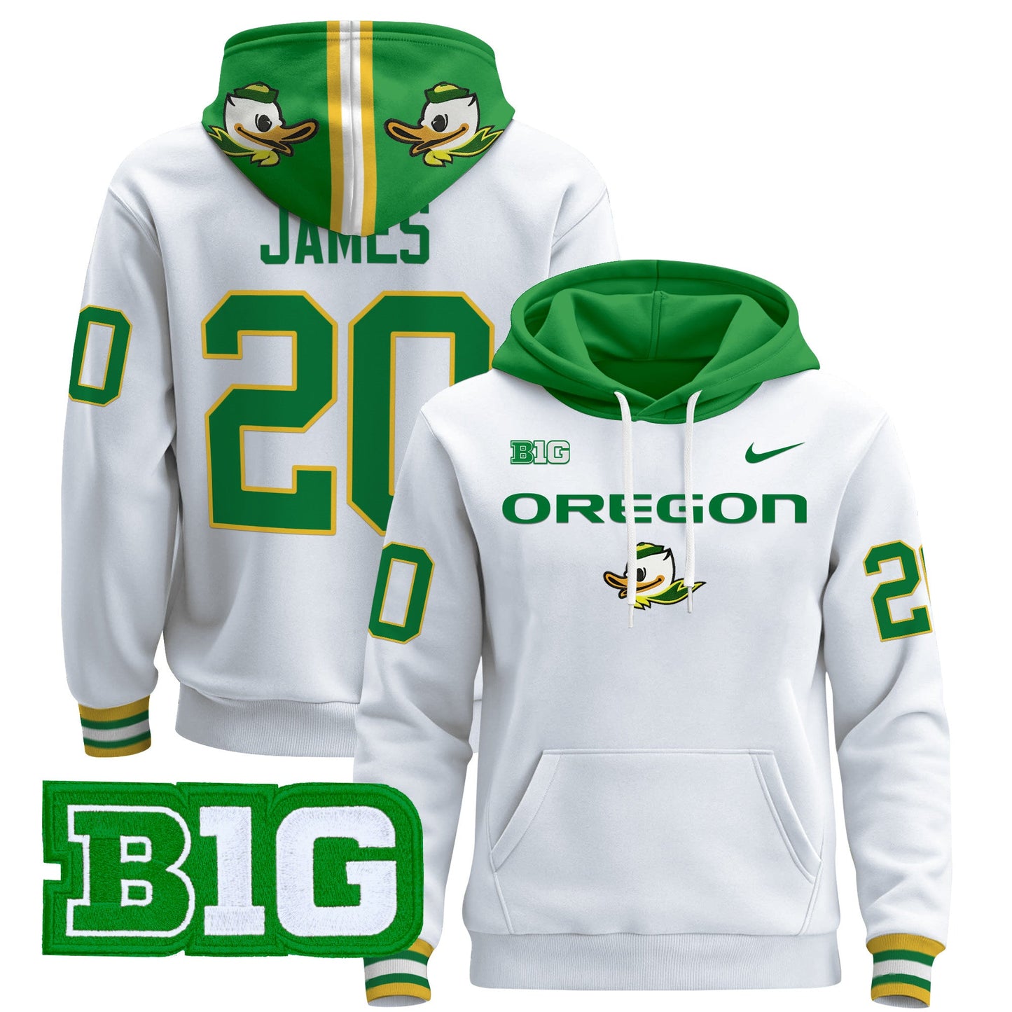 Oregon Ducks 2024 Pullover Hoodie V2- All Stitched