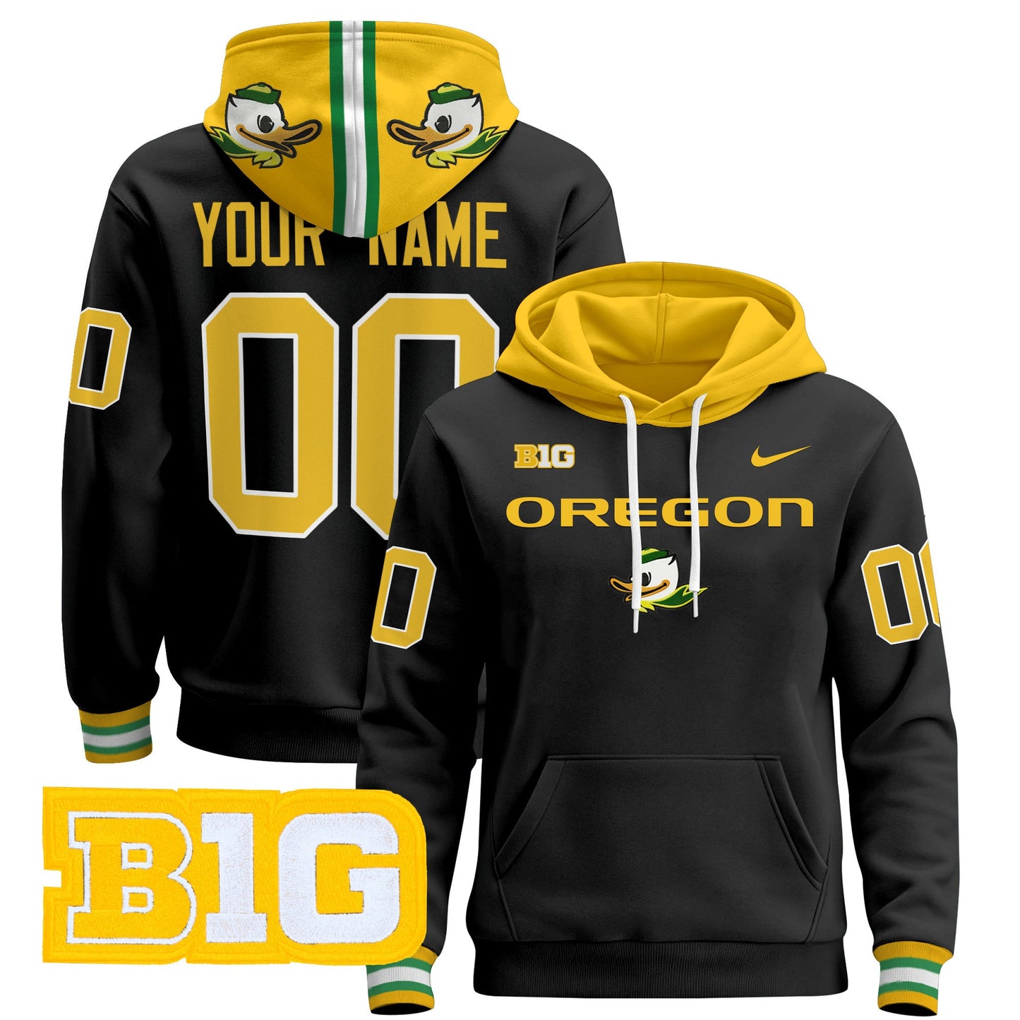 Oregon Ducks 2024 Custom Pullover Hoodie V2- All Stitched