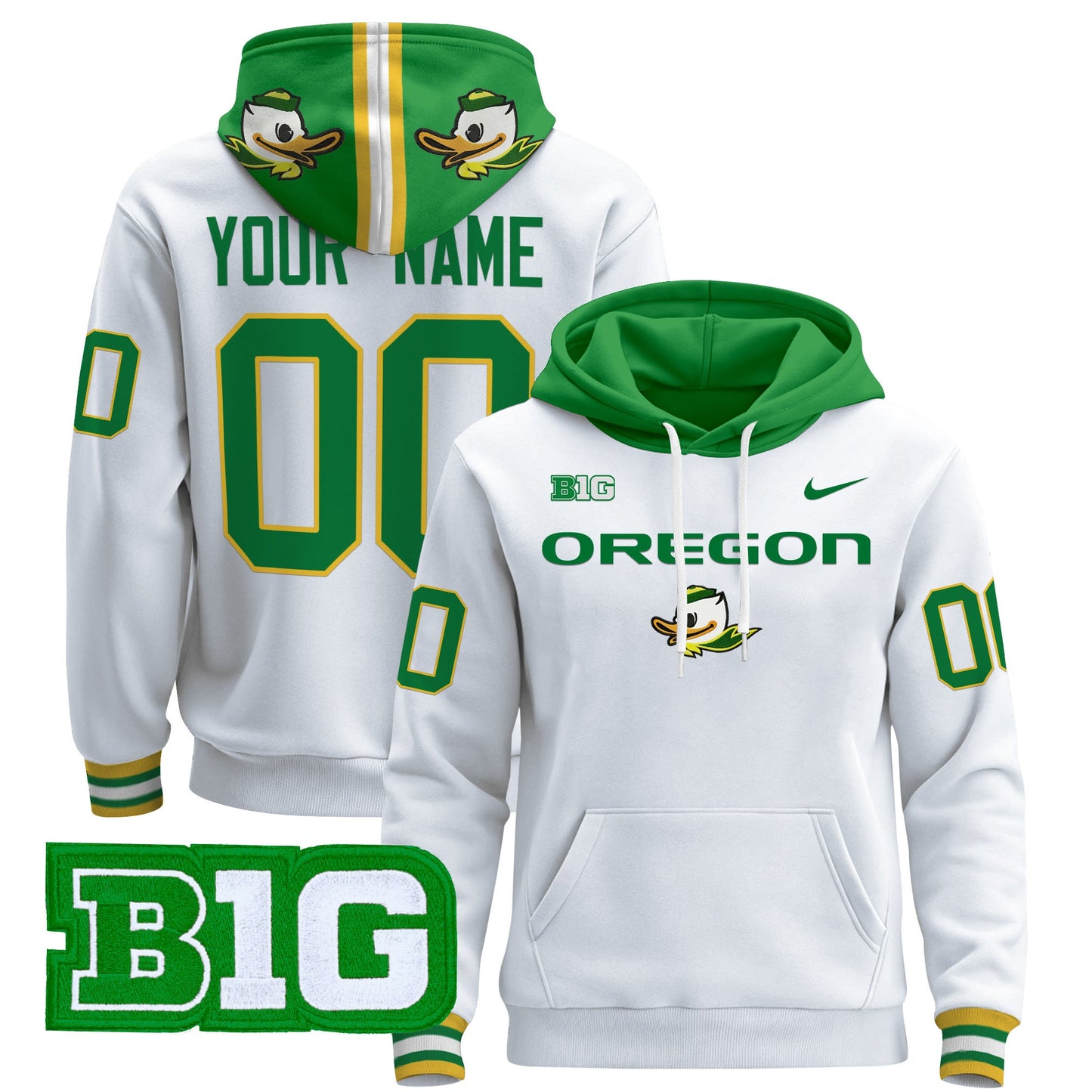 Oregon Ducks 2024 Custom Pullover Hoodie V2- All Stitched