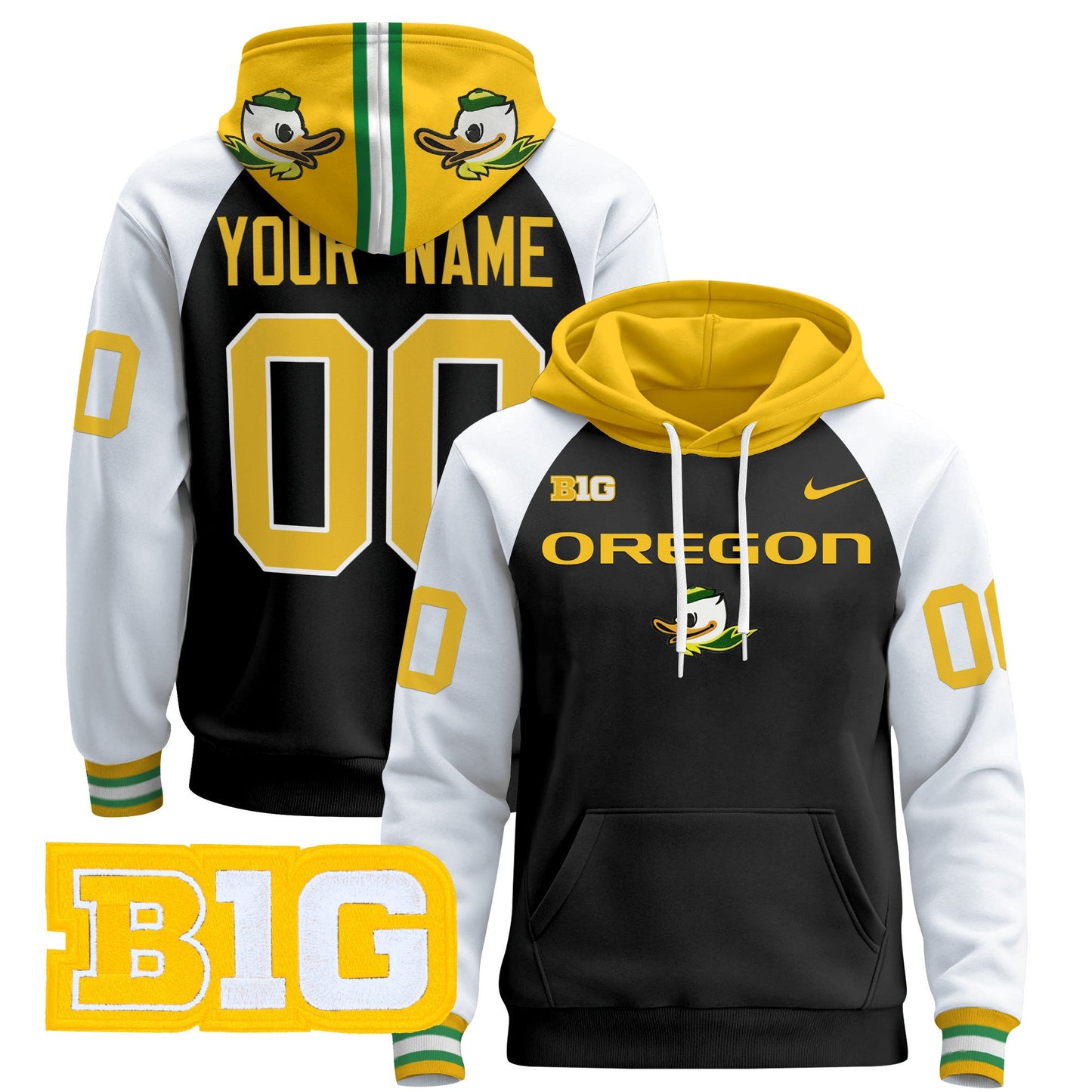 Oregon Ducks 2024 Custom Pullover Hoodie V2- All Stitched