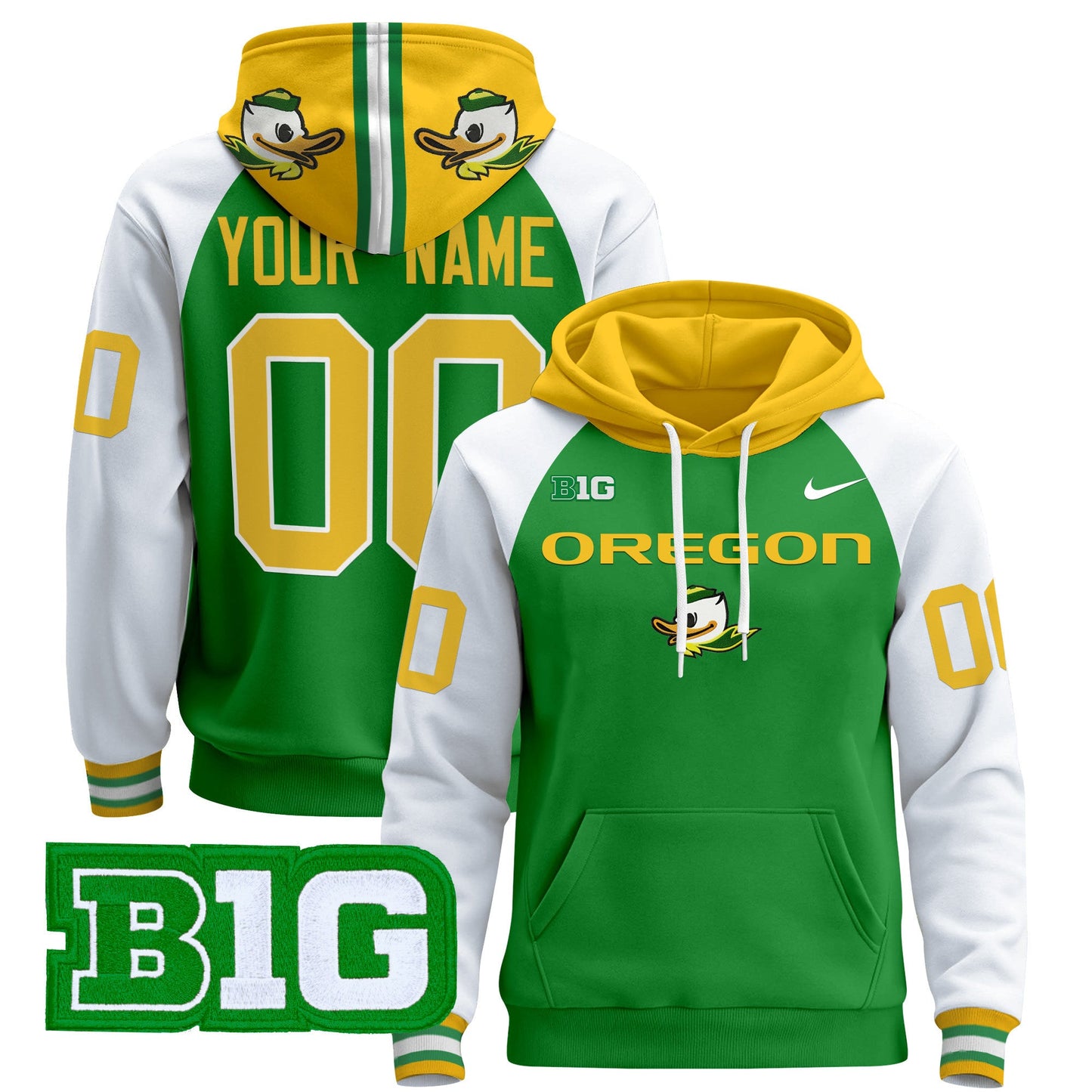 Oregon Ducks 2024 Custom Pullover Hoodie V2- All Stitched