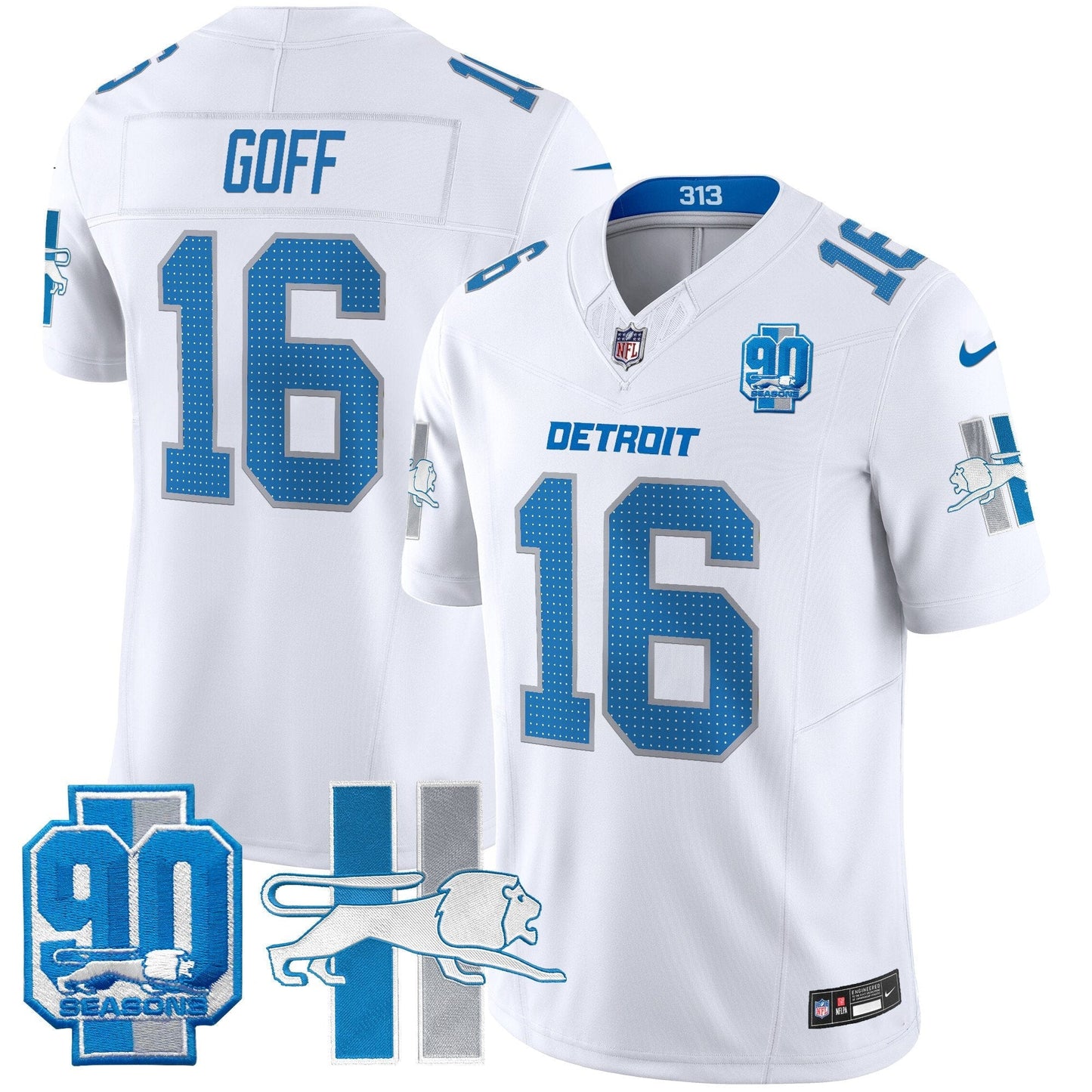 Detroit Lion 1946 Throwback Vapor Limited Jersey - All Stitched