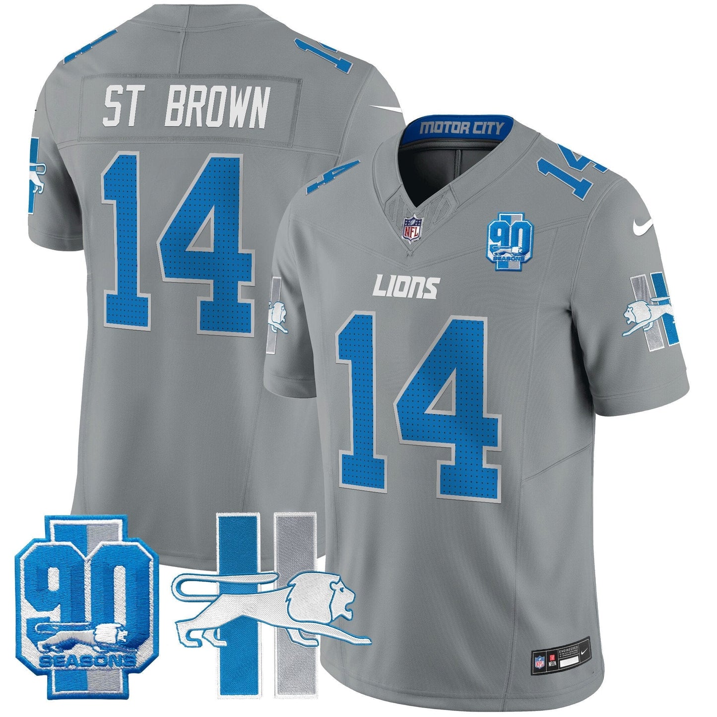 Detroit Lion 1946 Throwback Vapor Limited Jersey - All Stitched