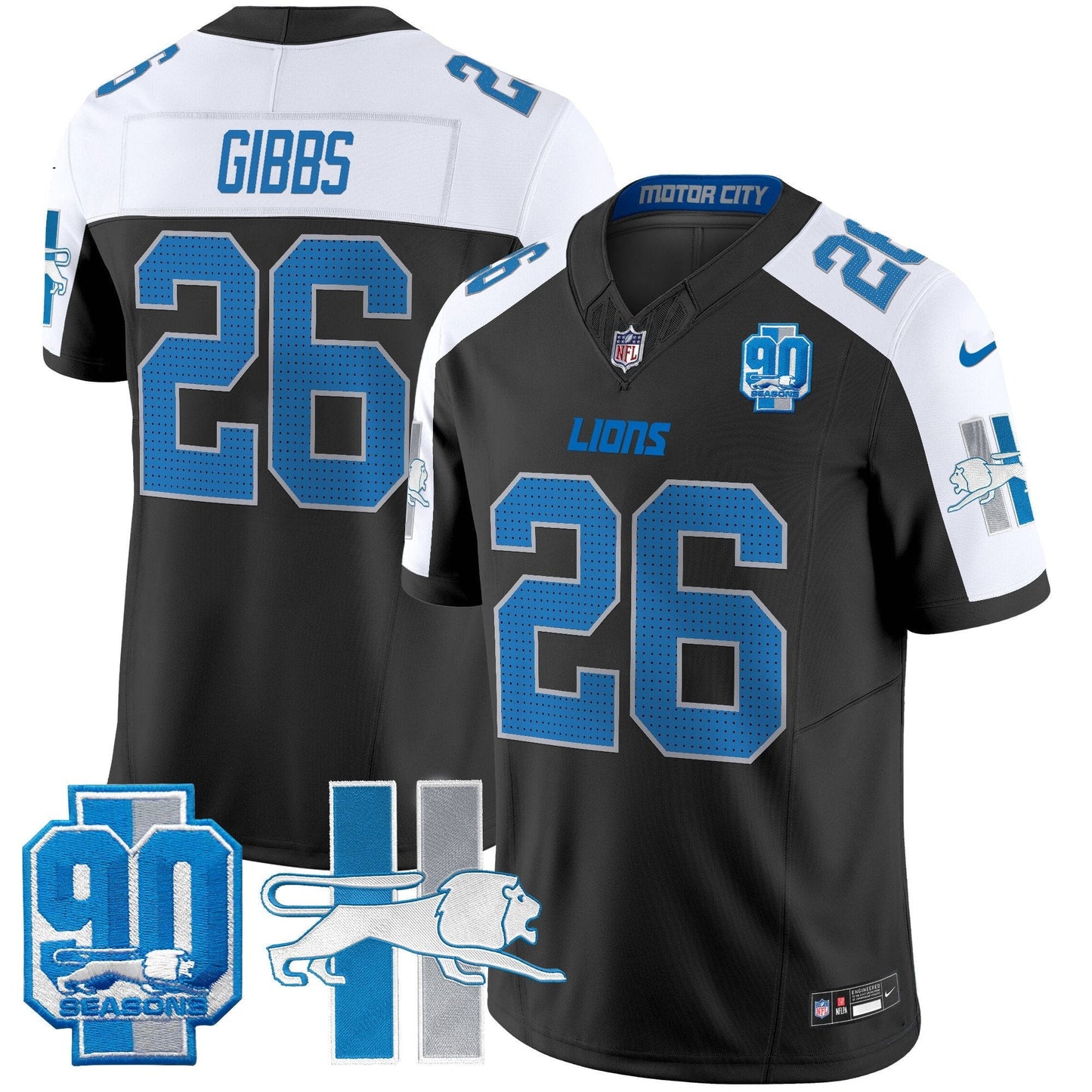 Detroit Lion 1946 Throwback Vapor Limited Jersey - All Stitched