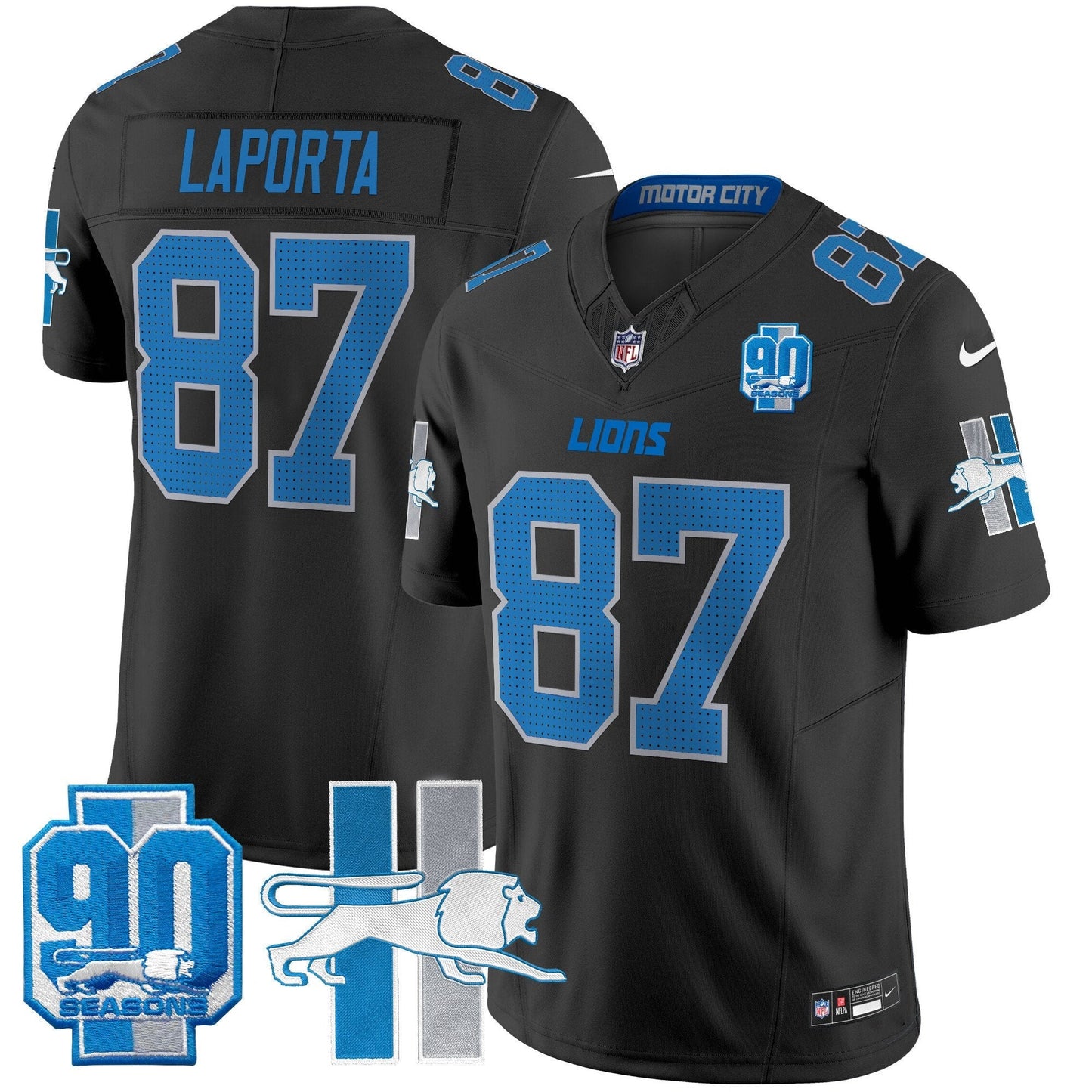 Detroit Lion 1946 Throwback Vapor Limited Jersey - All Stitched