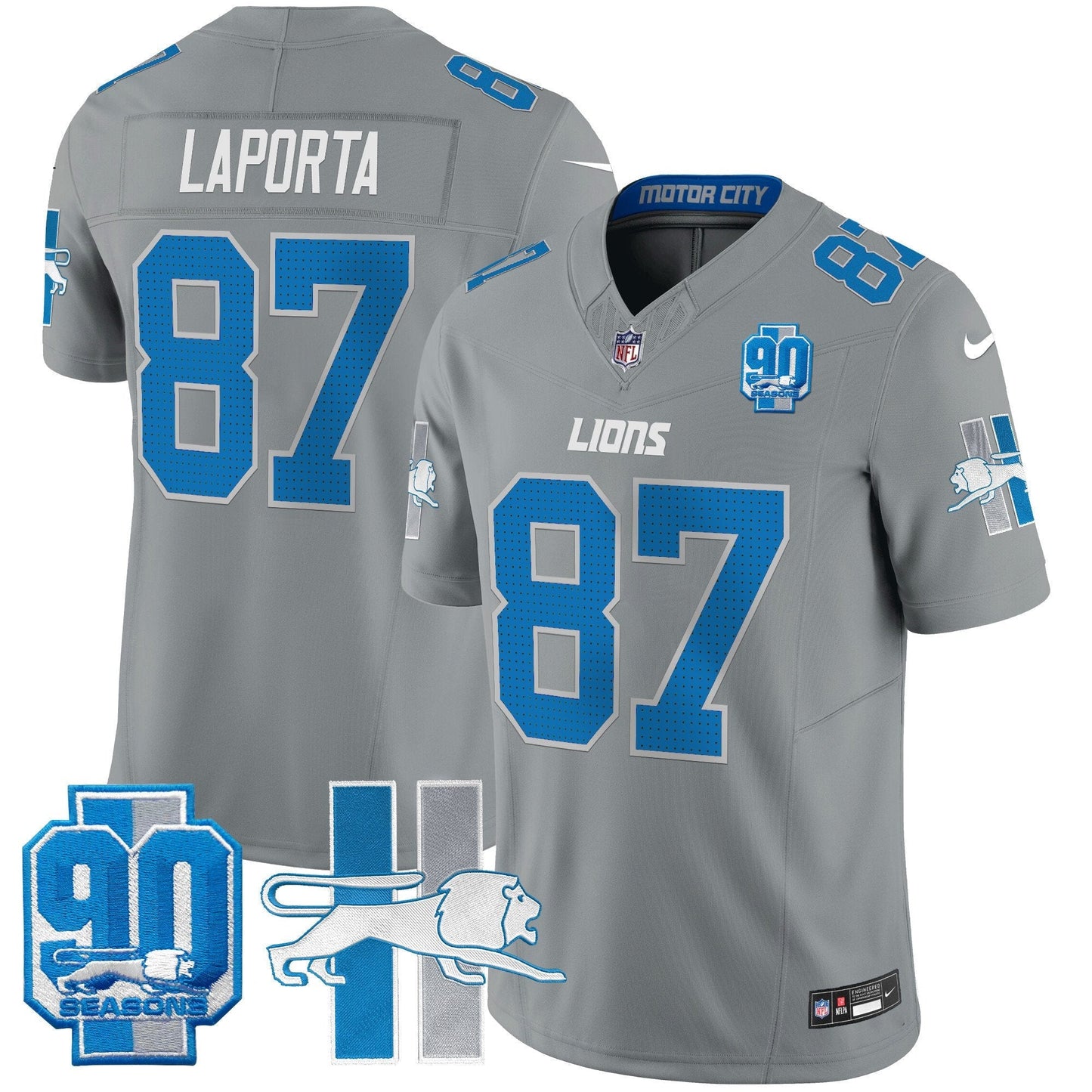 Detroit Lion 1946 Throwback Vapor Limited Jersey - All Stitched