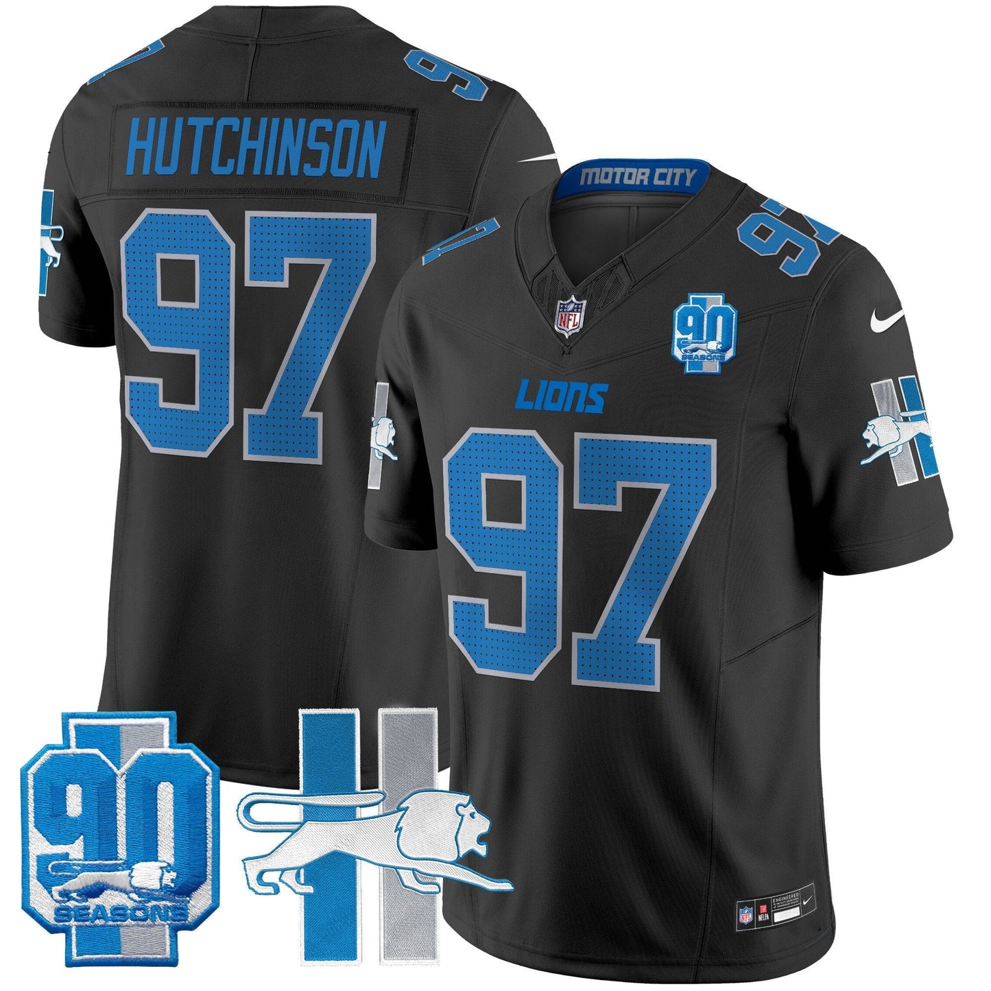 Detroit Lion 1946 Throwback Vapor Limited Jersey - All Stitched