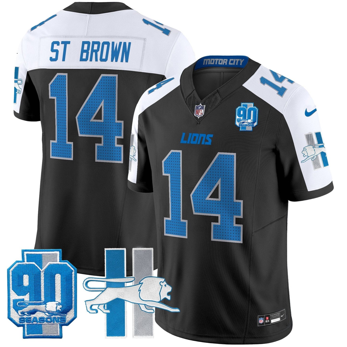 Detroit Lion 1946 Throwback Vapor Limited Jersey - All Stitched