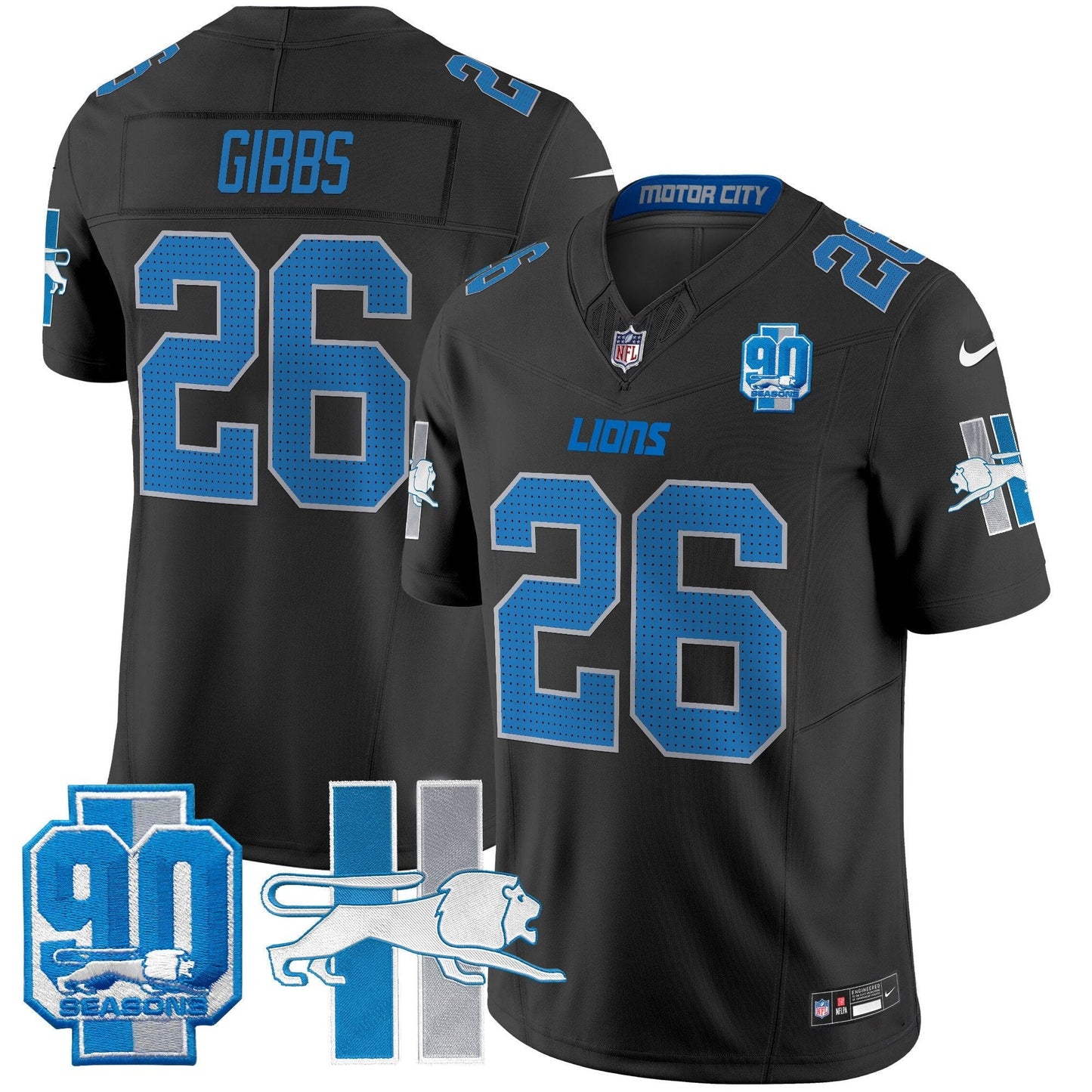 Detroit Lion 1946 Throwback Vapor Limited Jersey - All Stitched