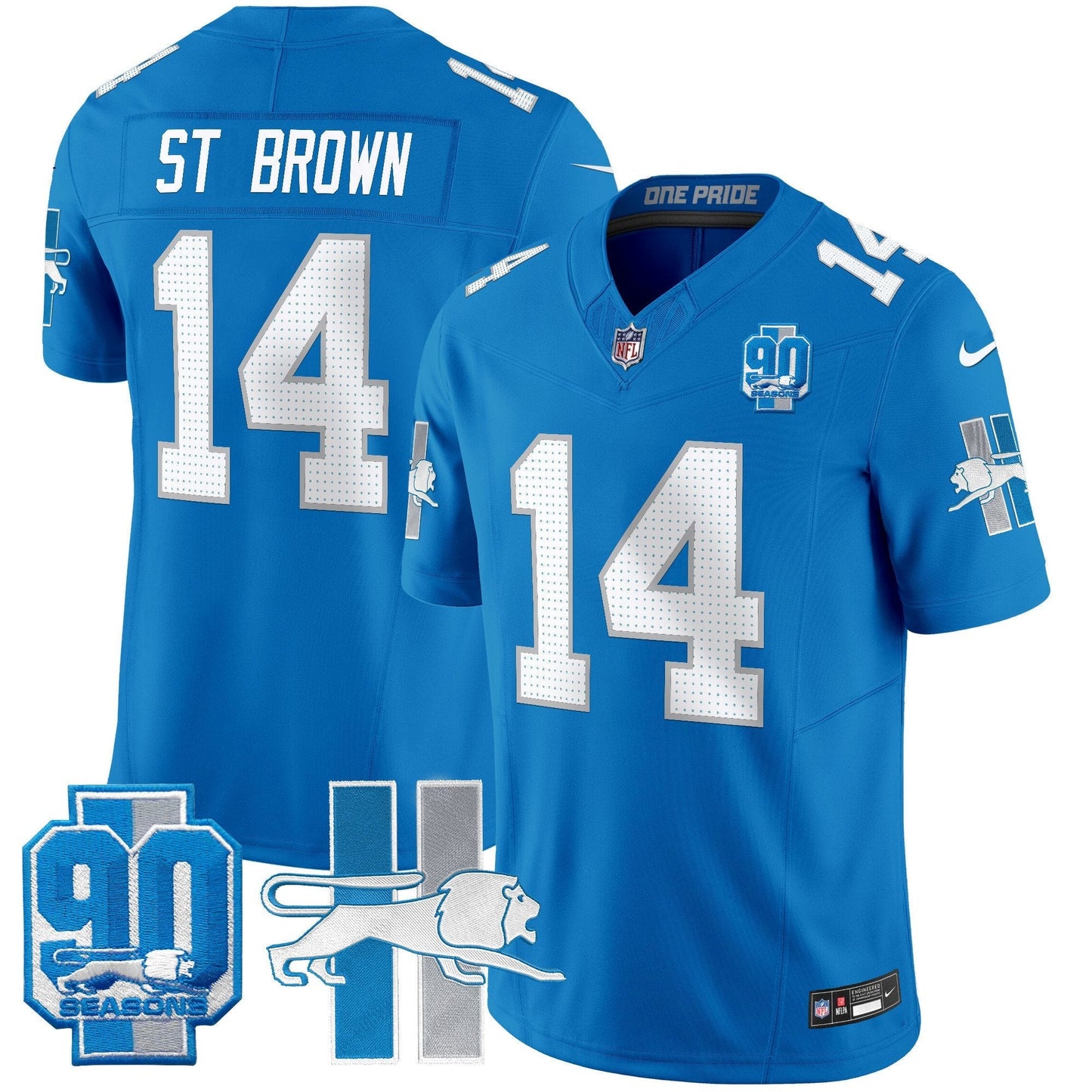 Detroit Lion 1946 Throwback Vapor Limited Jersey - All Stitched