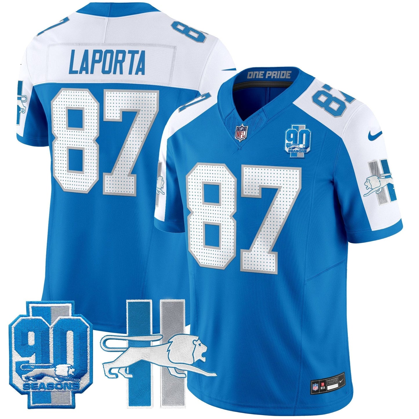 Detroit Lion 1946 Throwback Vapor Limited Jersey - All Stitched