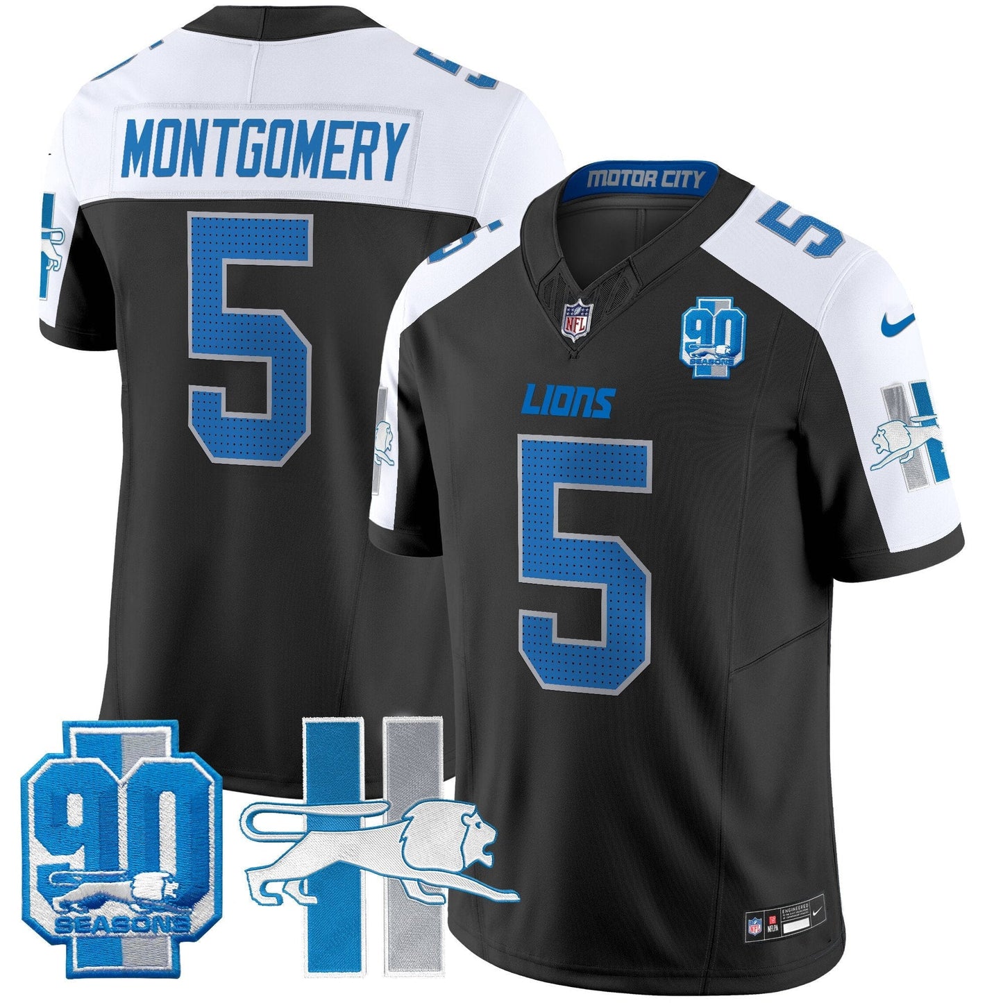 Detroit Lion 1946 Throwback Vapor Limited Jersey - All Stitched