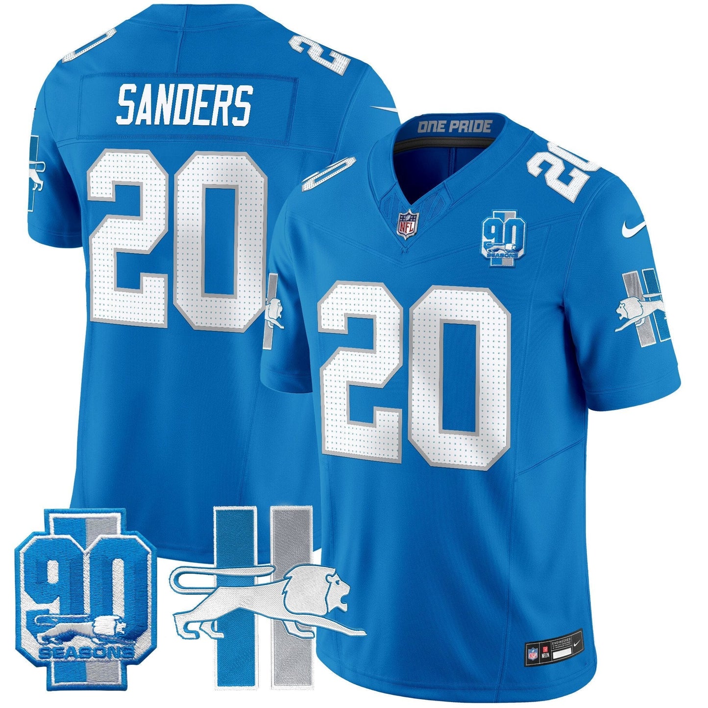Detroit Lion 1946 Throwback Vapor Limited Jersey - All Stitched