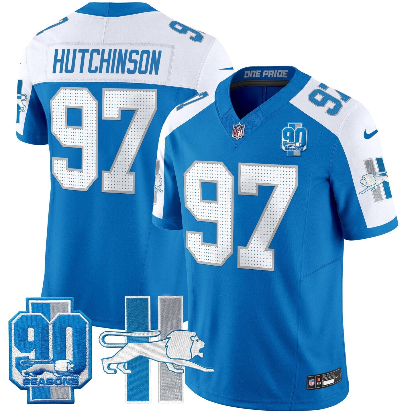 Detroit Lion 1946 Throwback Vapor Limited Jersey - All Stitched