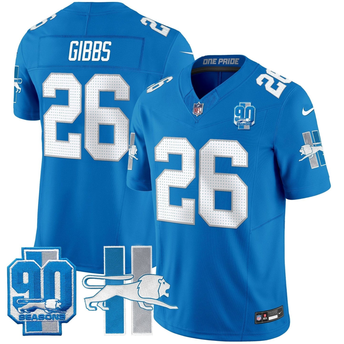 Detroit Lion 1946 Throwback Vapor Limited Jersey - All Stitched