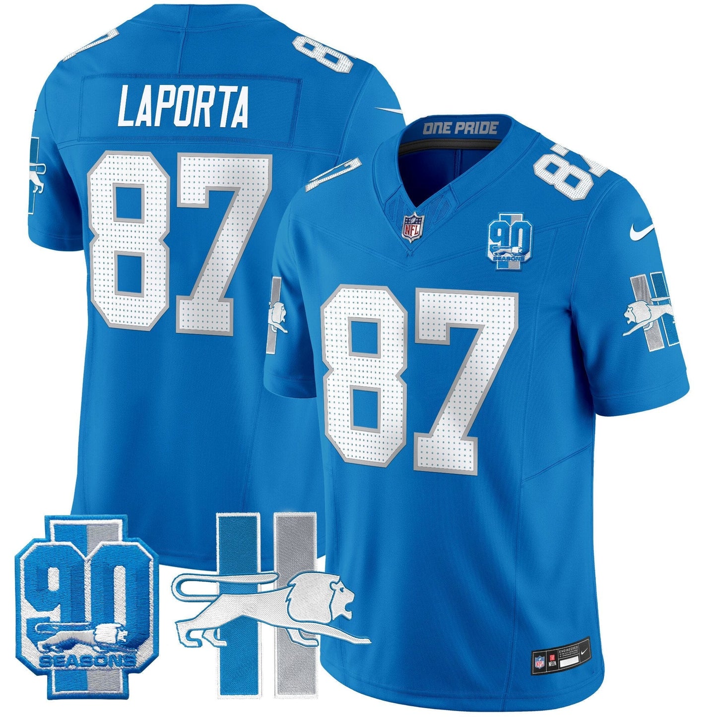 Detroit Lion 1946 Throwback Vapor Limited Jersey - All Stitched