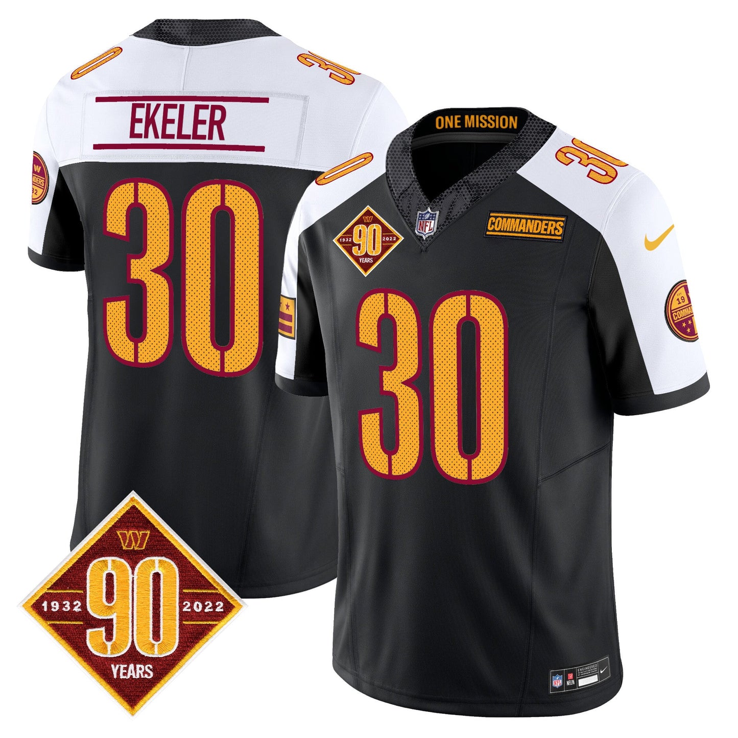 Men's Washington Commanders 90th Anniversary Vapor Limited Jersey V4 - All Stitched