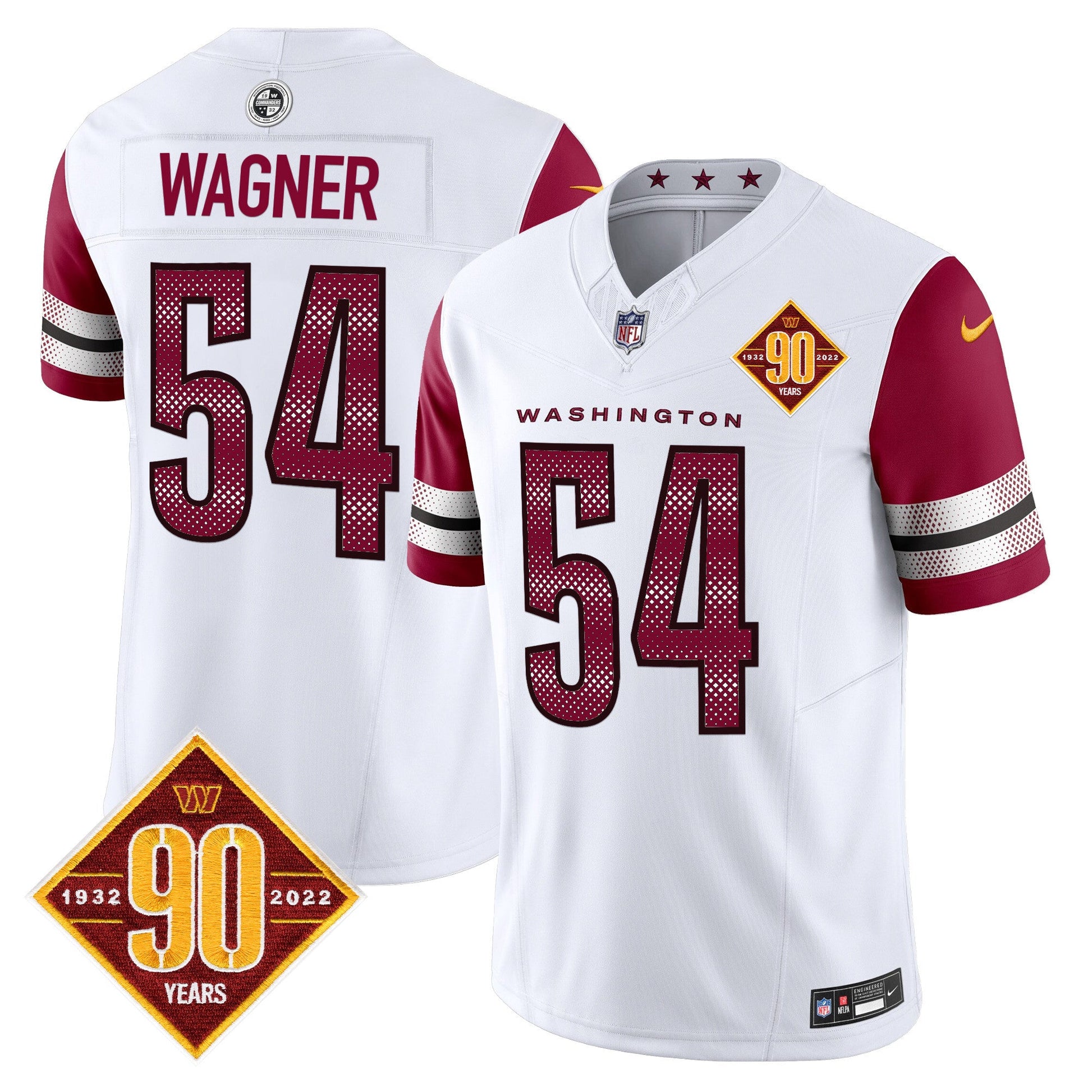 Men's Washington Commanders 90th Anniversary Vapor Limited Jersey V4 - All Stitched