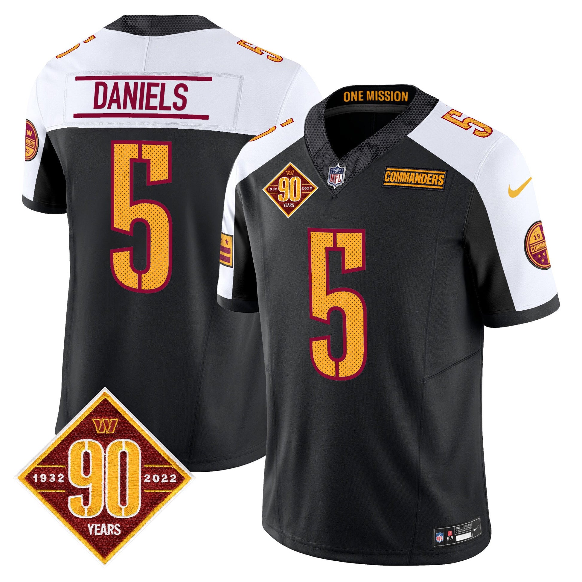 Men's Washington Commanders 90th Anniversary Vapor Limited Jersey V4 - All Stitched