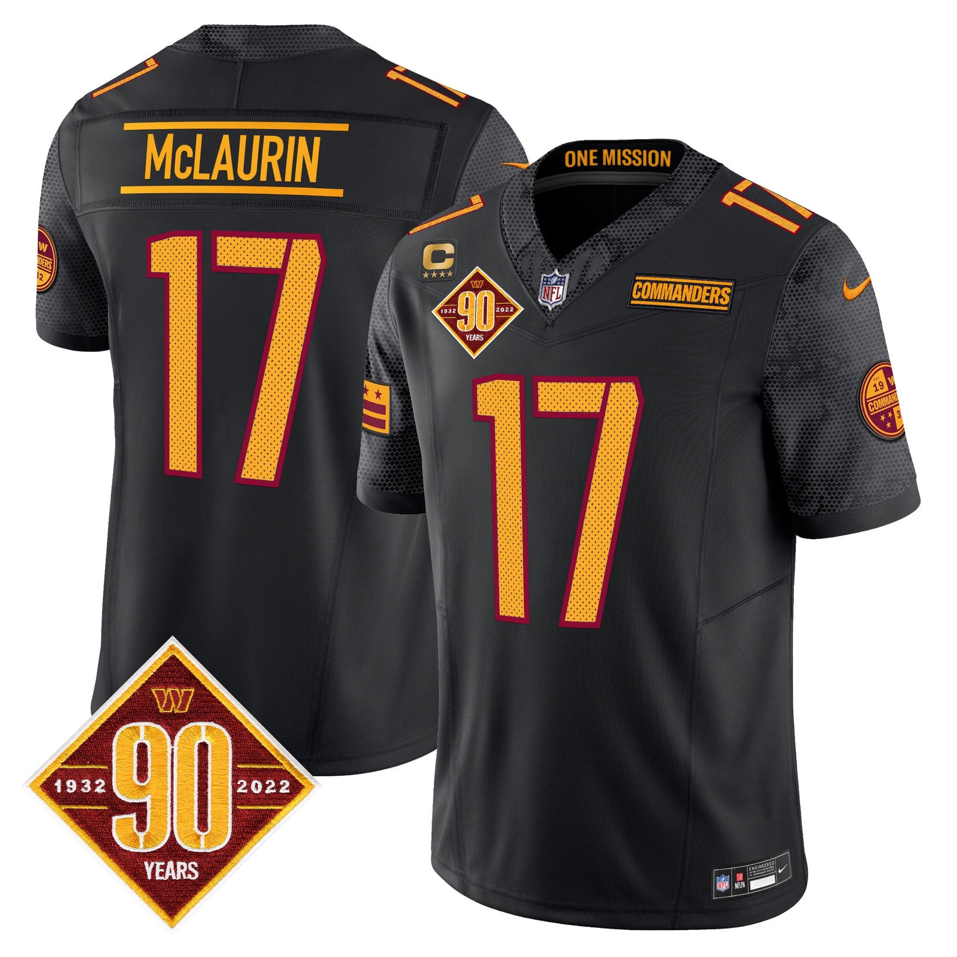 Men's Washington Commanders 90th Anniversary Vapor Limited Jersey V4 - All Stitched