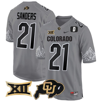 Colorado Buffaloes Big 12 XII Patch Game Jersey - All Stitched