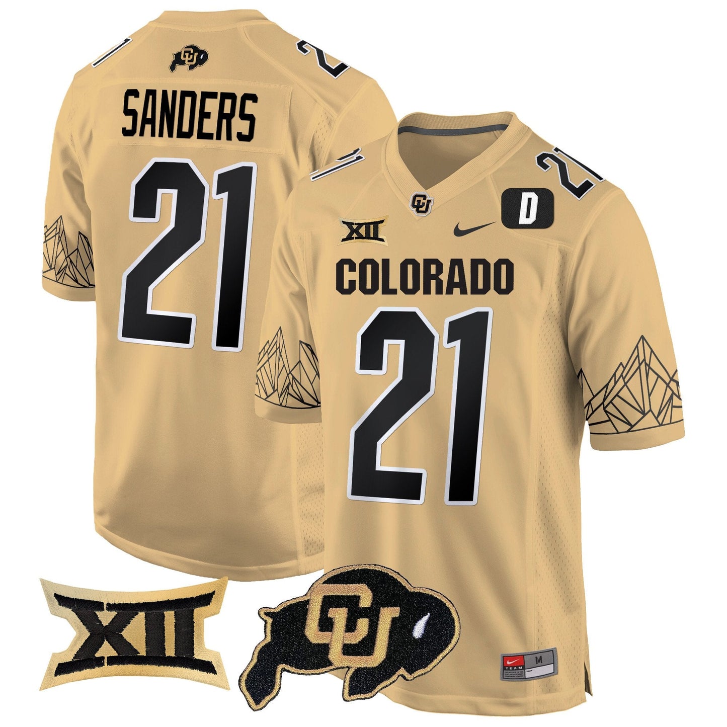 Colorado Buffaloes Big 12 XII Patch Game Jersey - All Stitched