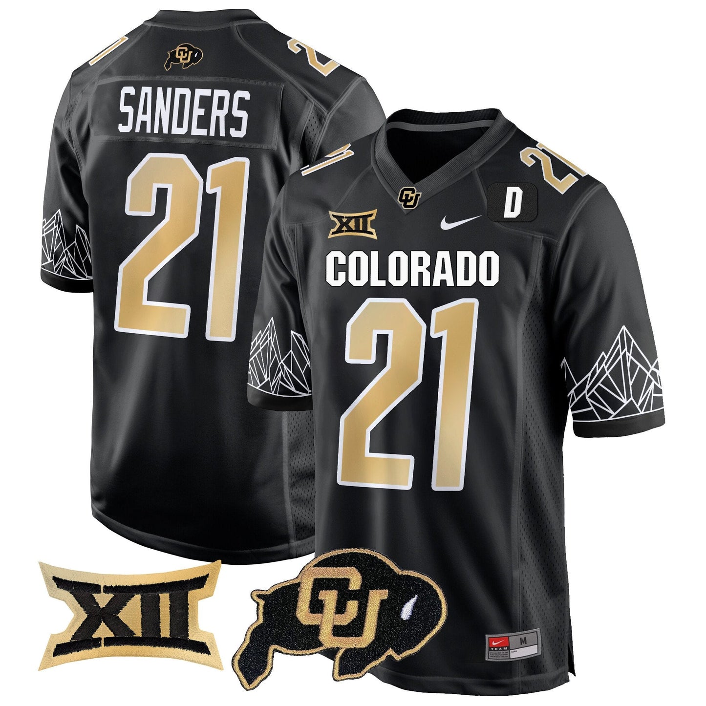 Colorado Buffaloes Big 12 XII Patch Game Jersey - All Stitched