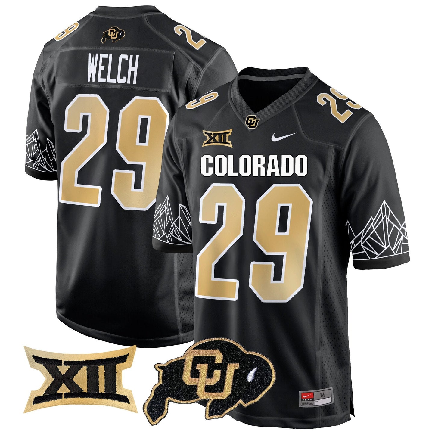 Colorado Buffaloes Big 12 XII Patch Game Jersey - All Stitched