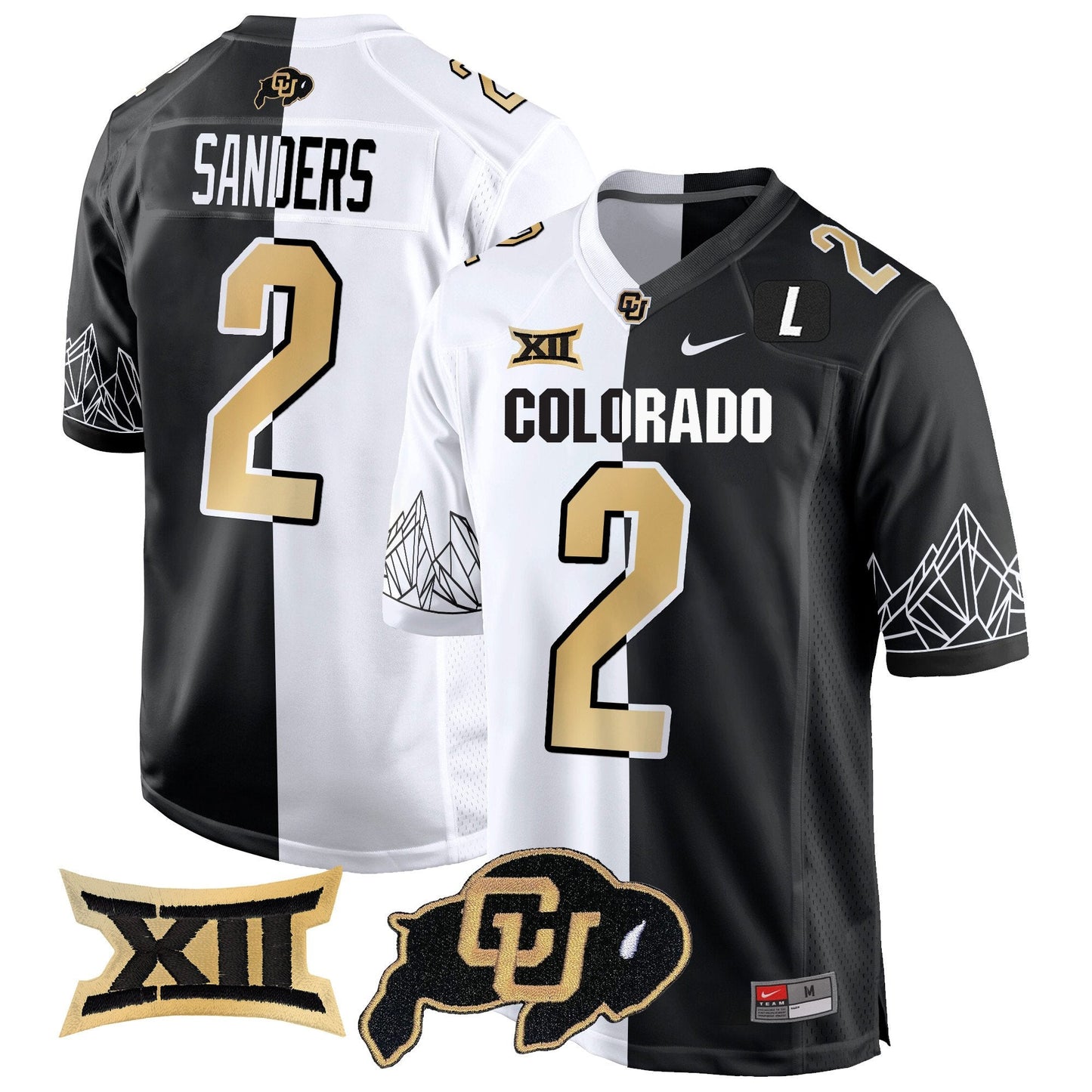 Colorado Buffaloes Big 12 XII Patch Game Jersey - All Stitched