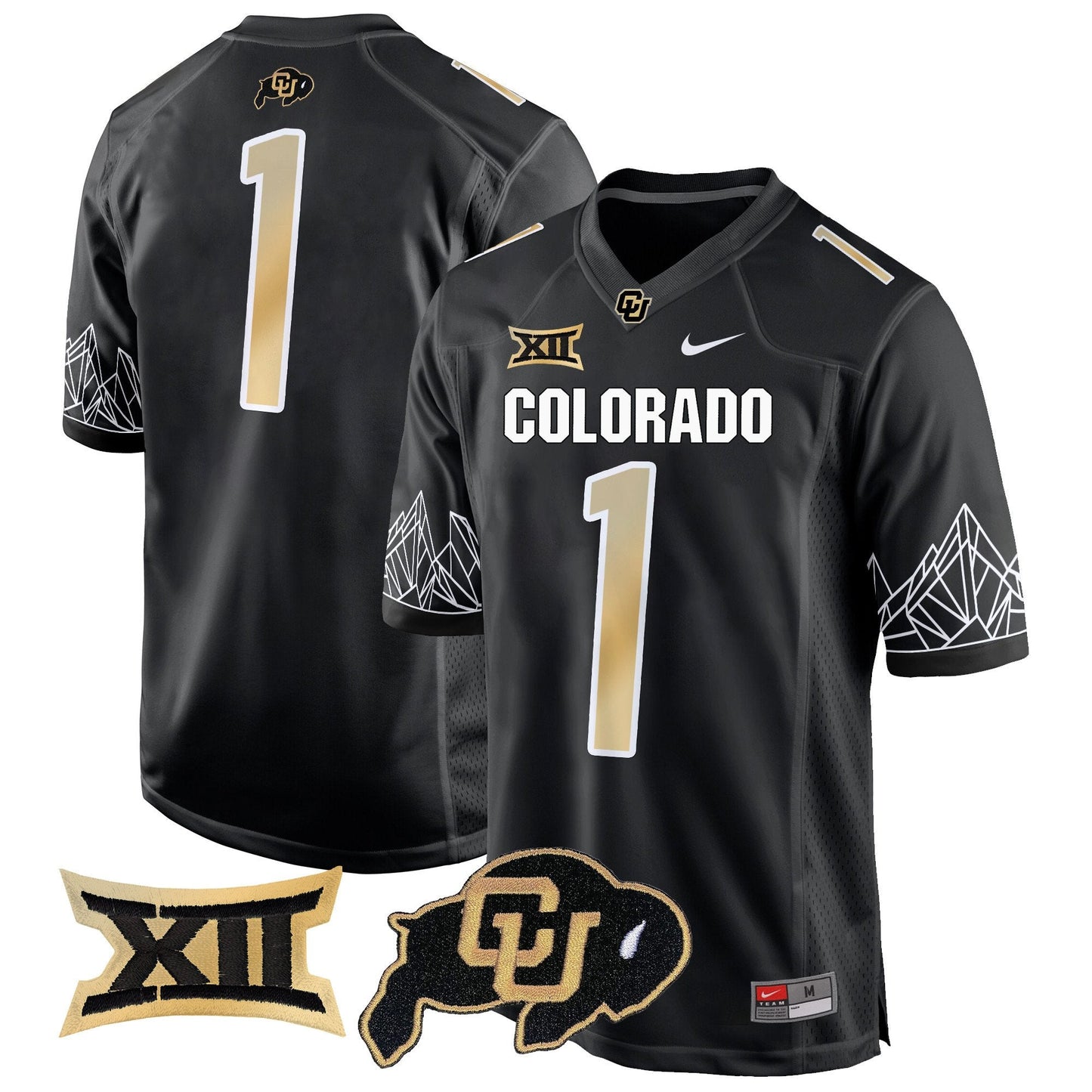 Colorado Buffaloes Big 12 XII Patch Game Jersey - All Stitched