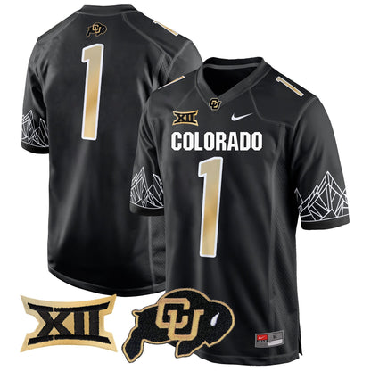Colorado Buffaloes Big 12 XII Patch Game Jersey - All Stitched