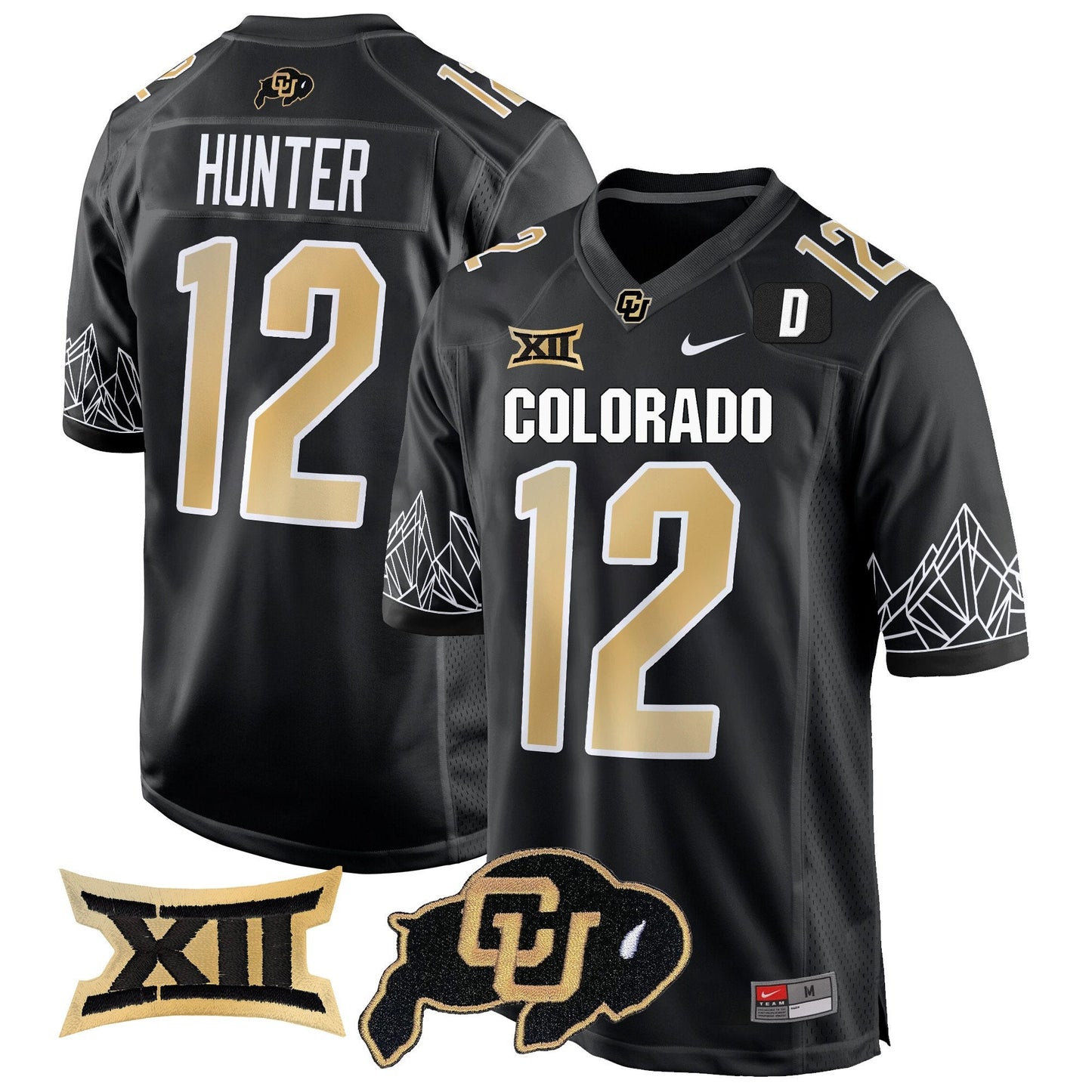 Colorado Buffaloes Big 12 XII Patch Game Jersey - All Stitched