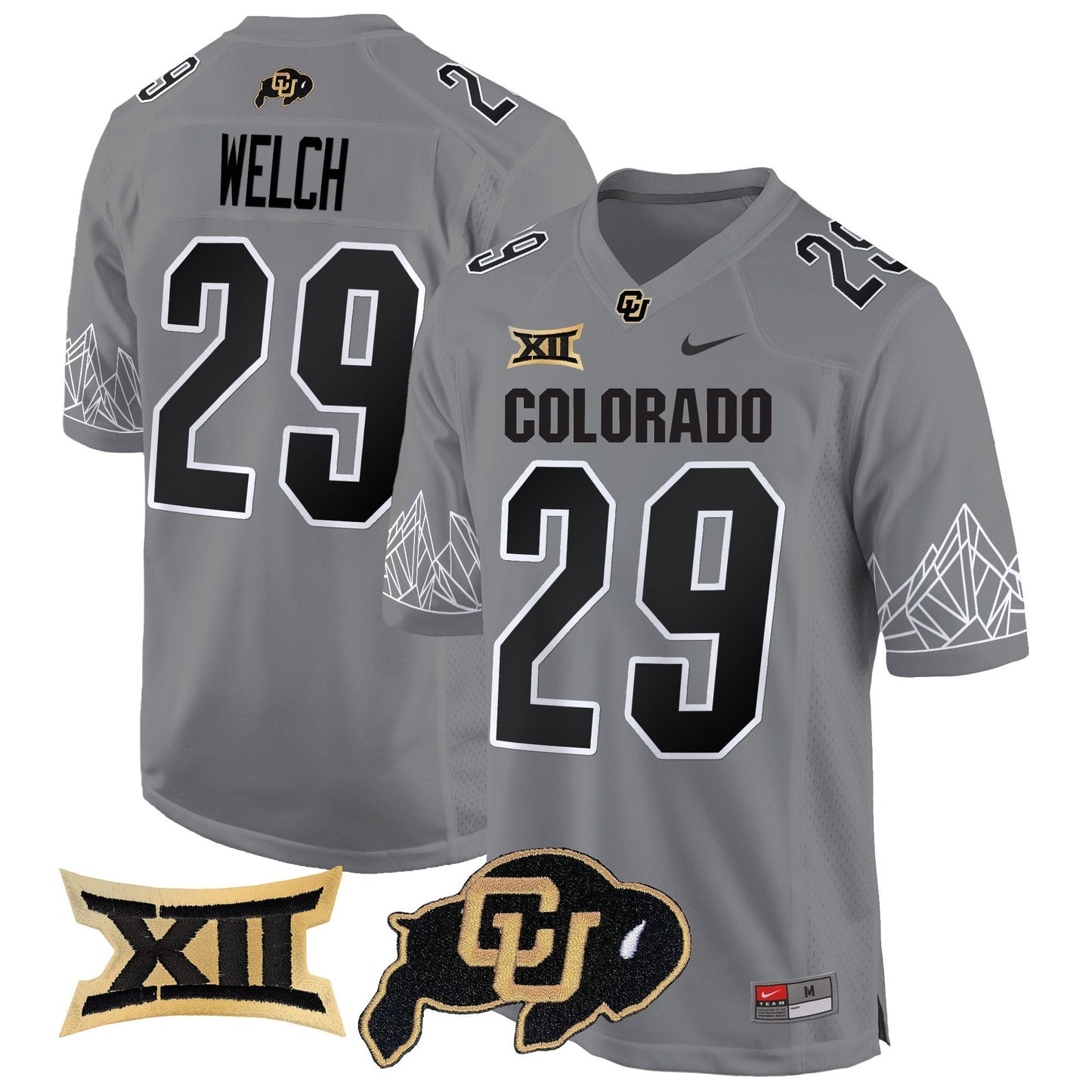 Colorado Buffaloes Big 12 XII Patch Game Jersey - All Stitched