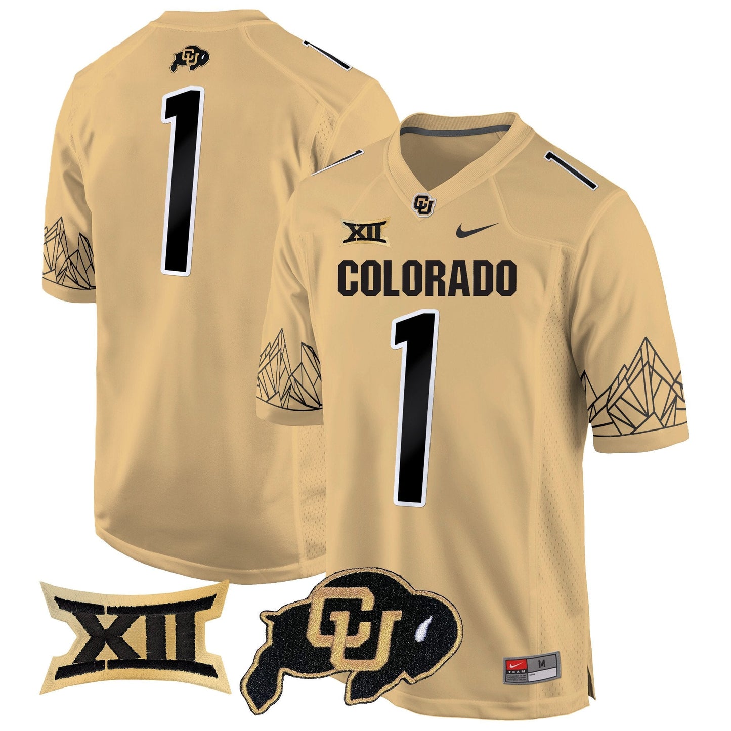 Colorado Buffaloes Big 12 XII Patch Game Jersey - All Stitched