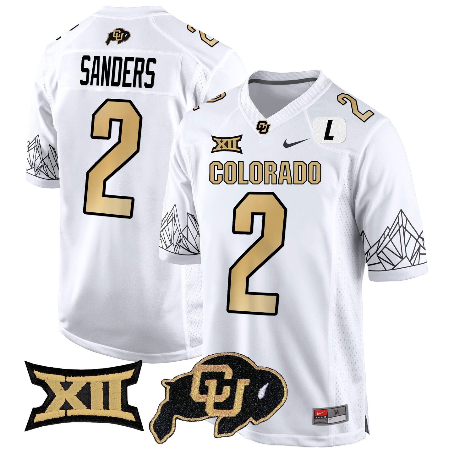 Colorado Buffaloes Big 12 XII Patch Game Jersey - All Stitched